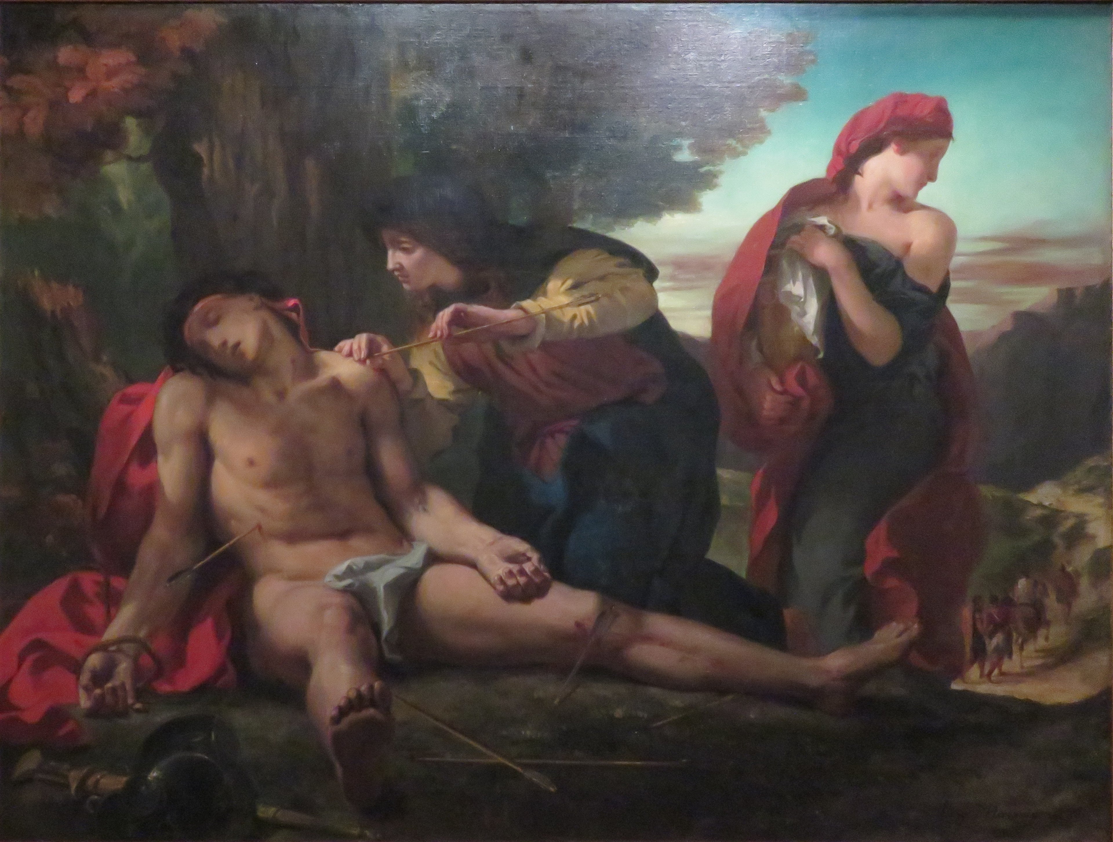 Reproduction du tableau « Saint Sébastien secouru par les saintes femmes - Eugène Delacroix » par Alpha Reproduction en peinture à l’huile