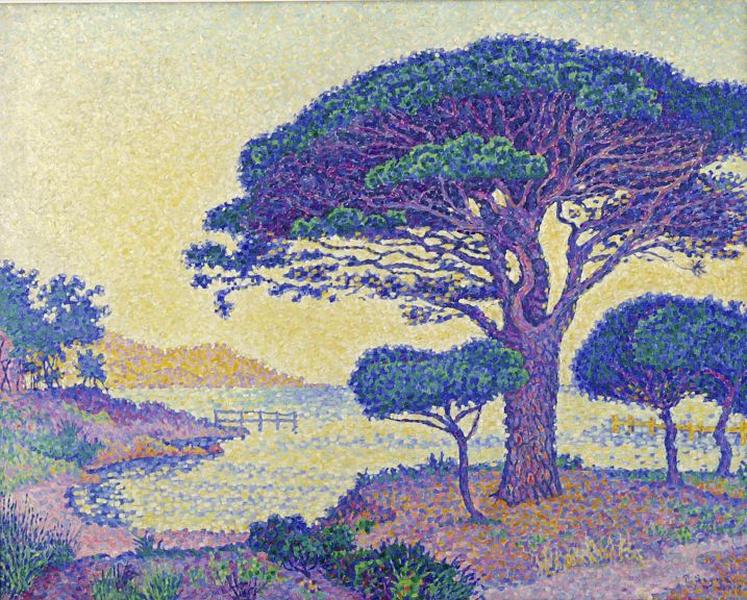 Reproduction du tableau « Saint-Tropez, les pins parasols aux Canoubiers - Paul Signac » par Alpha Reproduction en peinture à l’huile