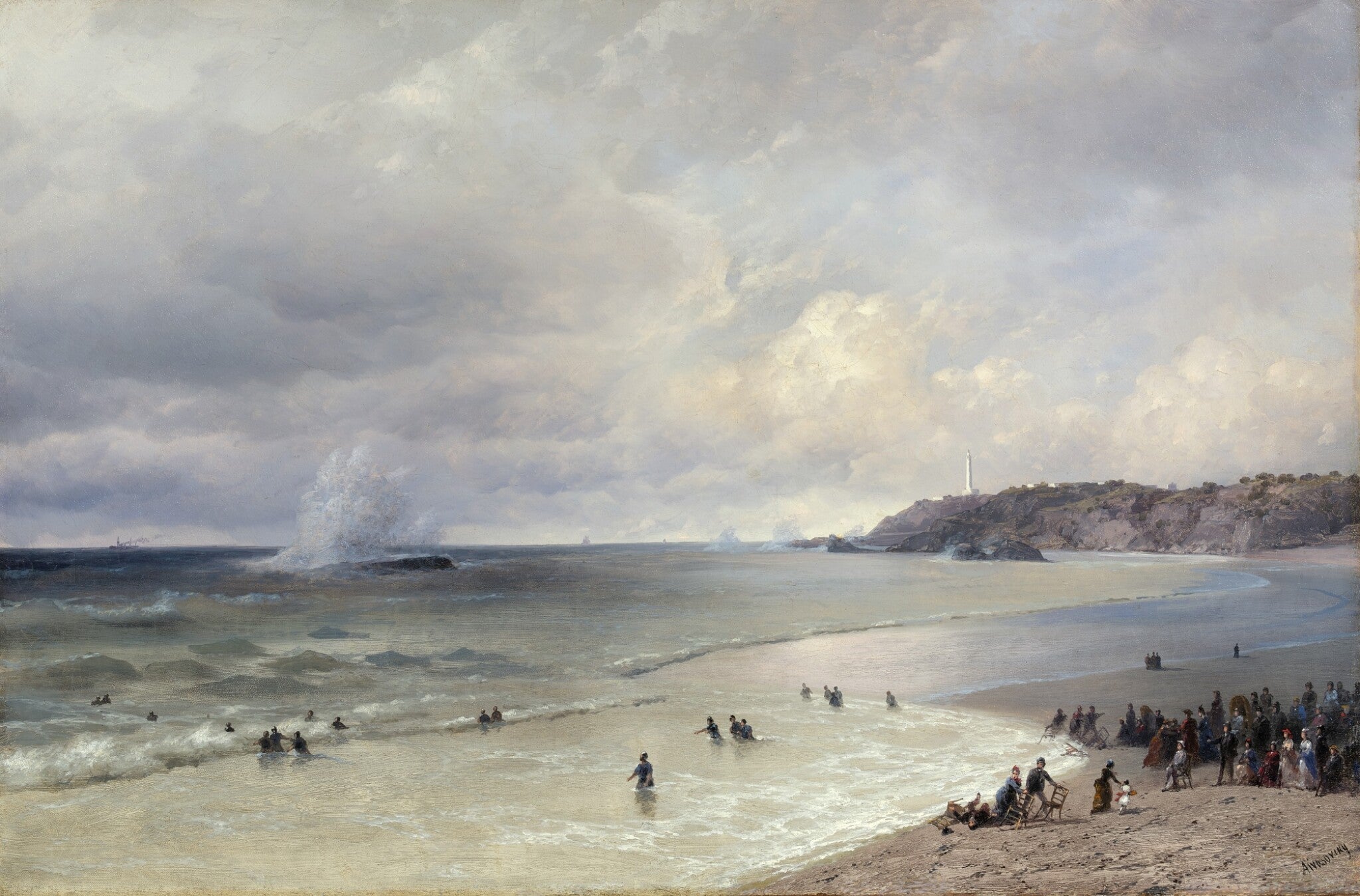 La plage de Biarritz - Ivan Aïvazovski