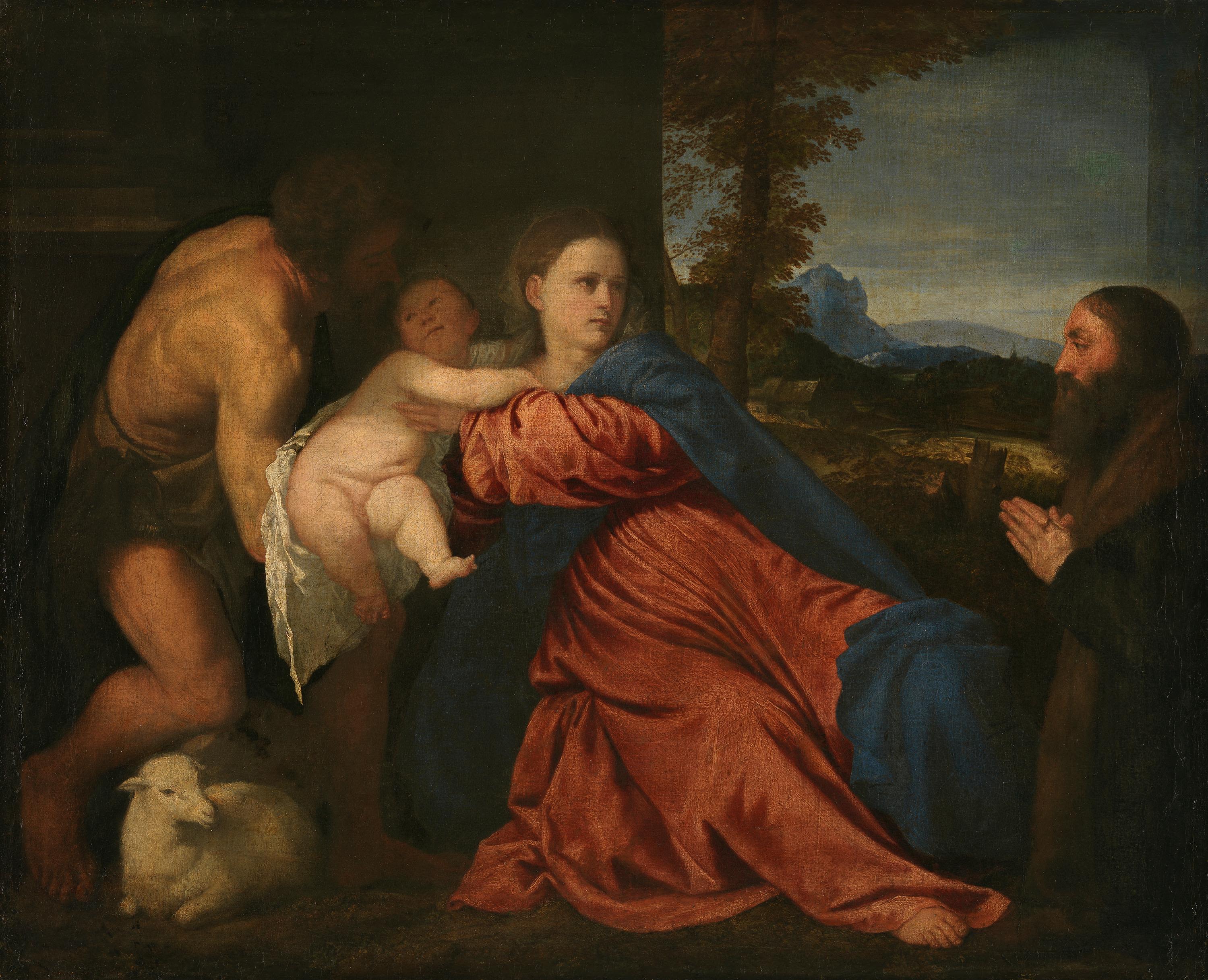 La Vierge à l'Enfant avec saint Jean et un donateur en prière - Titian