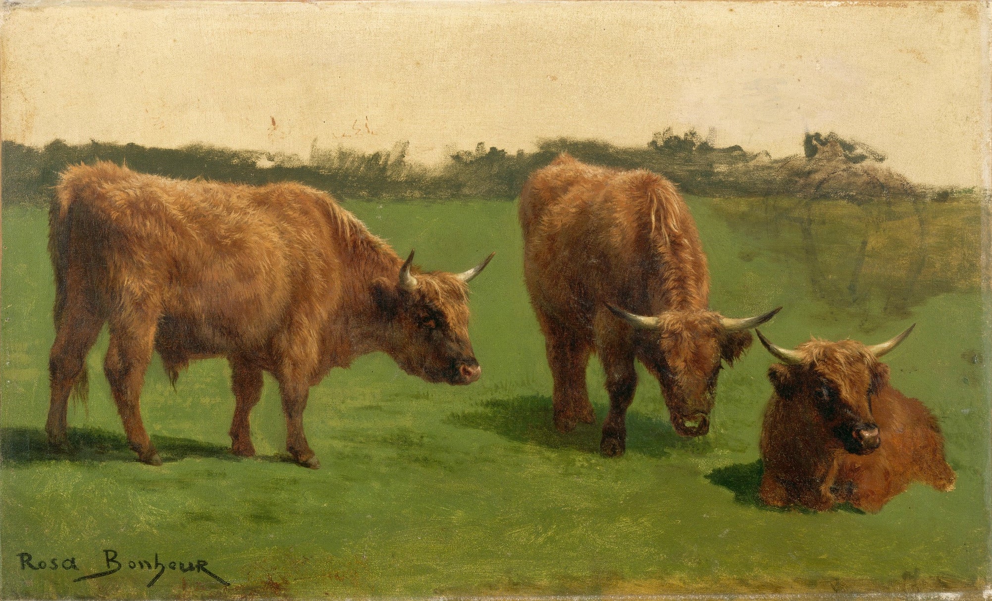 Trois bœufs roux au pâturage - Rosa Bonheur
