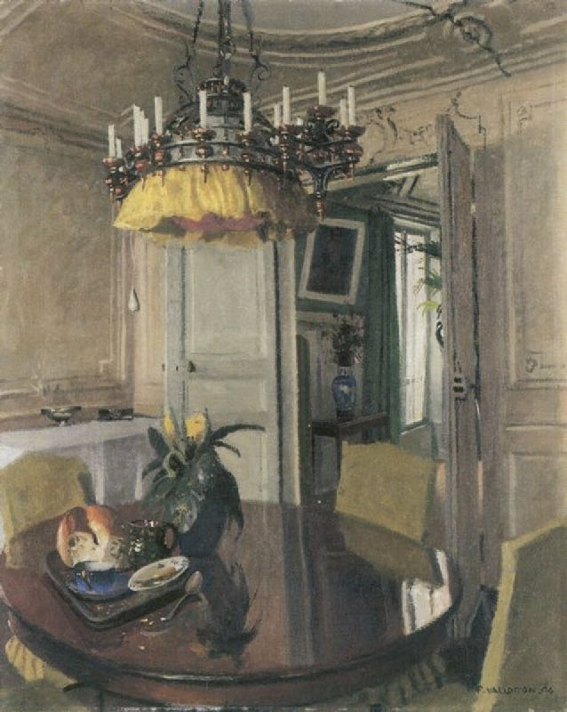 Table de salle à manger avec bouquet - Félix Vallotton