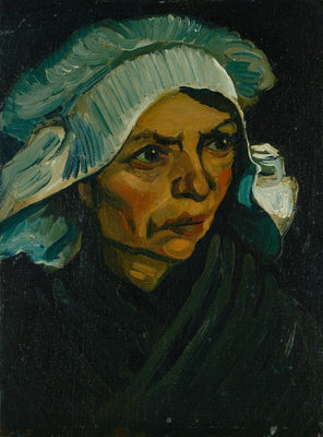 ראש של איכרה עם כובע לבן - Vincent van Gogh