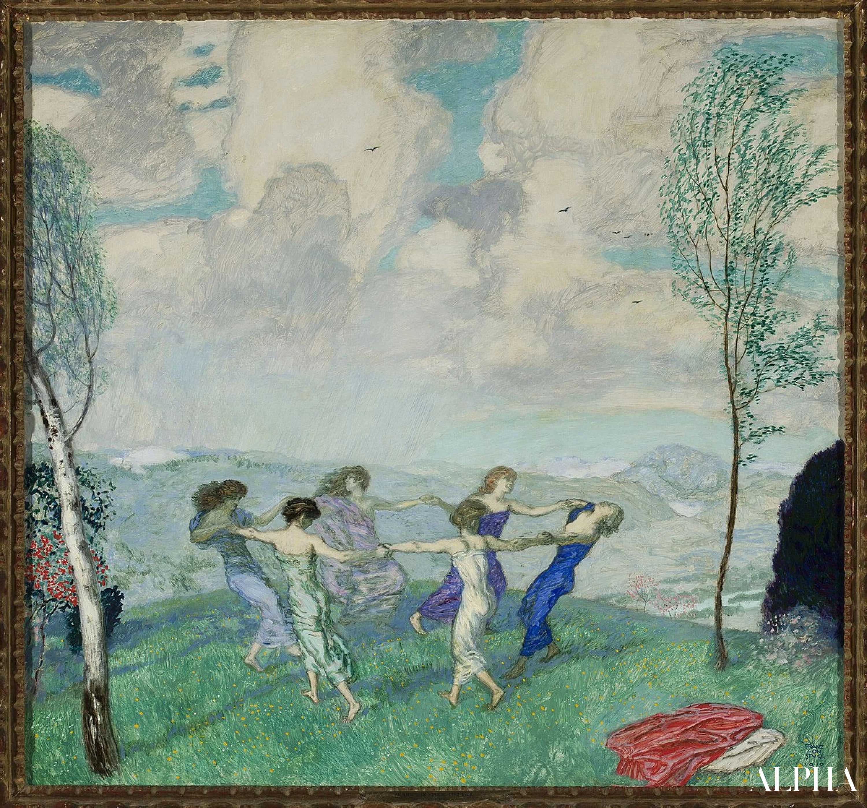 Reproduction du tableau « Danse en Cercle - Franz Von Stuck » par Alpha Reproduction en peinture à l’huile