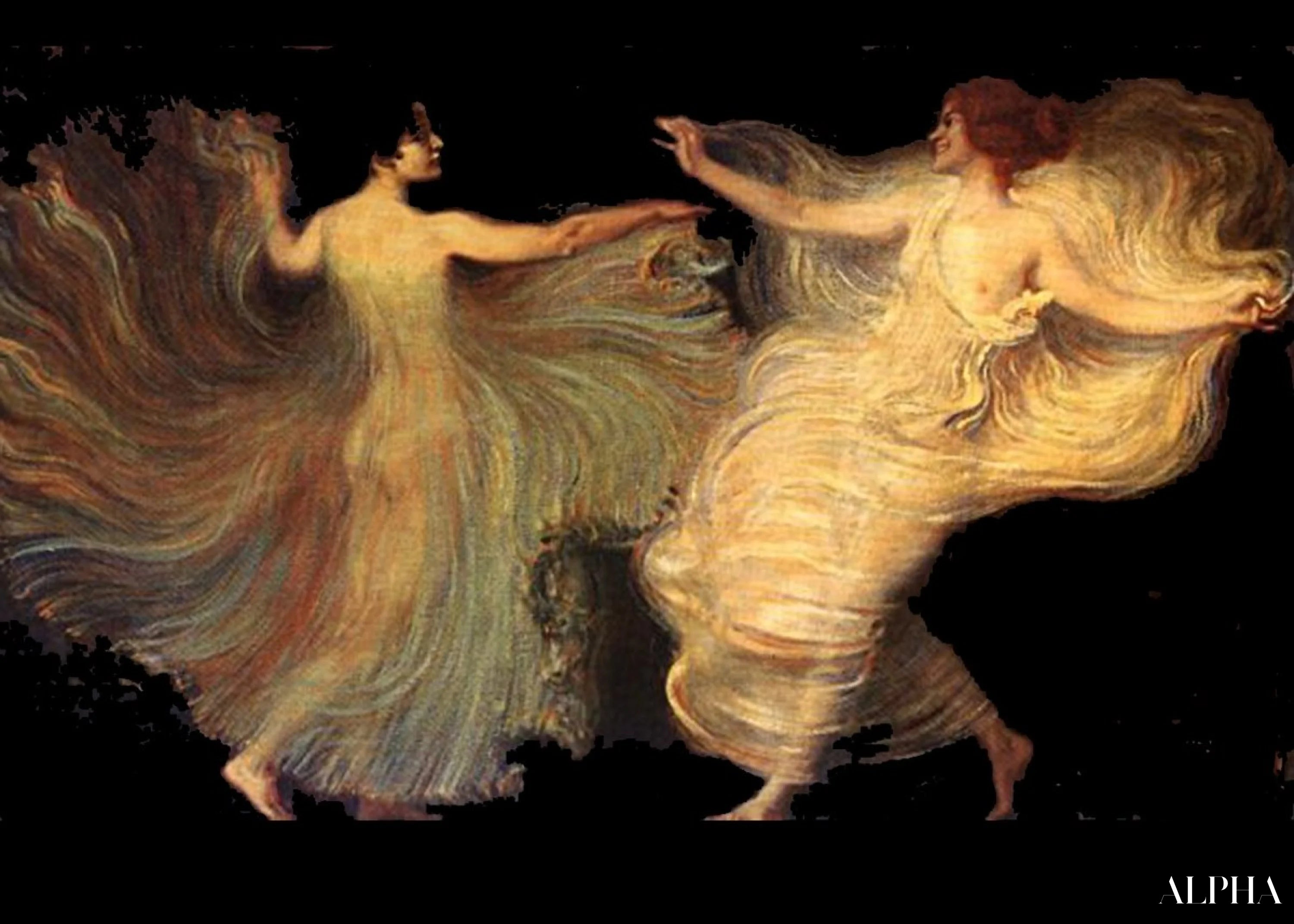 Reproduction du tableau « Danseurs - Franz Von Stuck » par Alpha Reproduction en peinture à l’huile