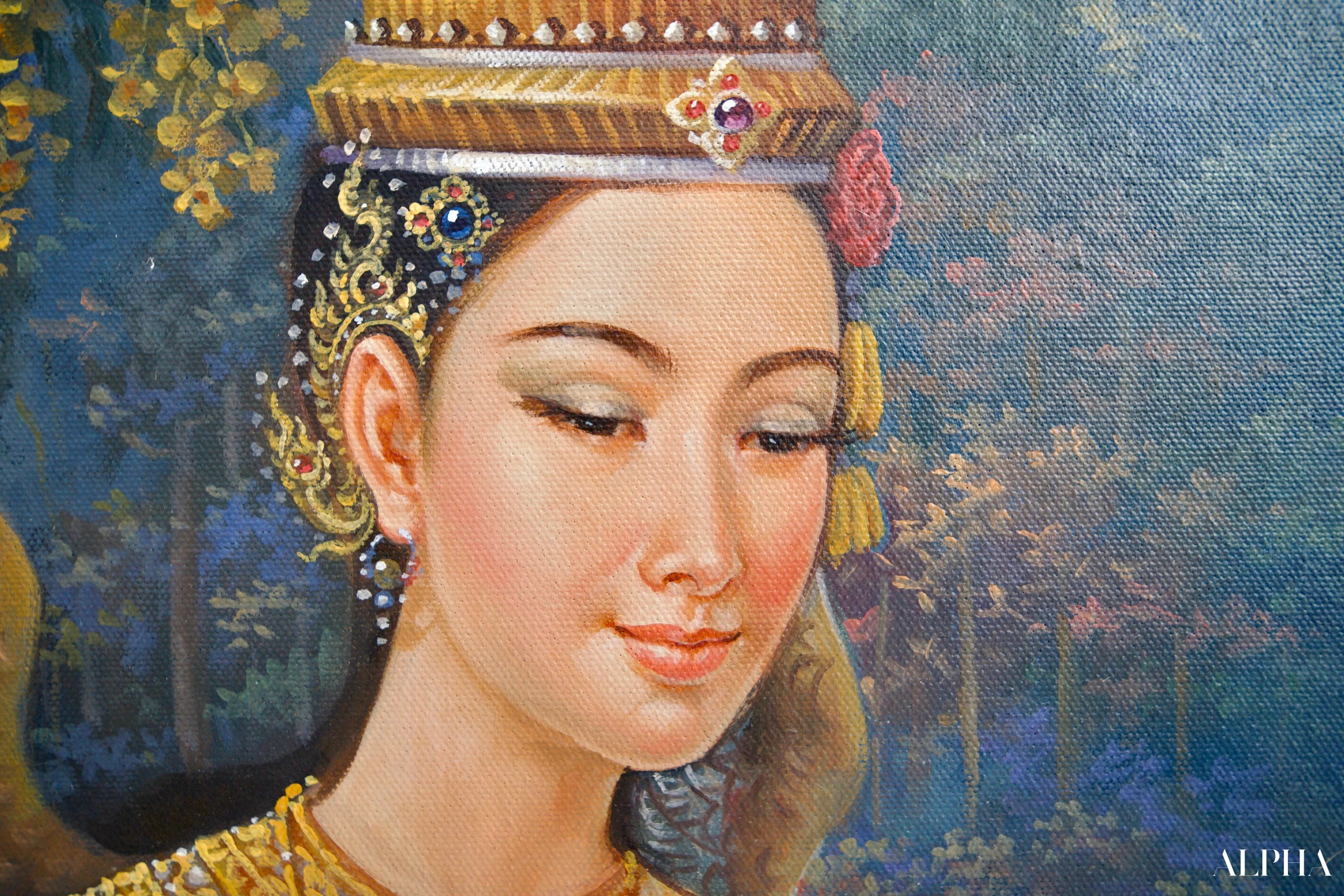 Déesse Kinnaree | 170 x 120 cm Reproductions de tableaux à la peinture à l’huile