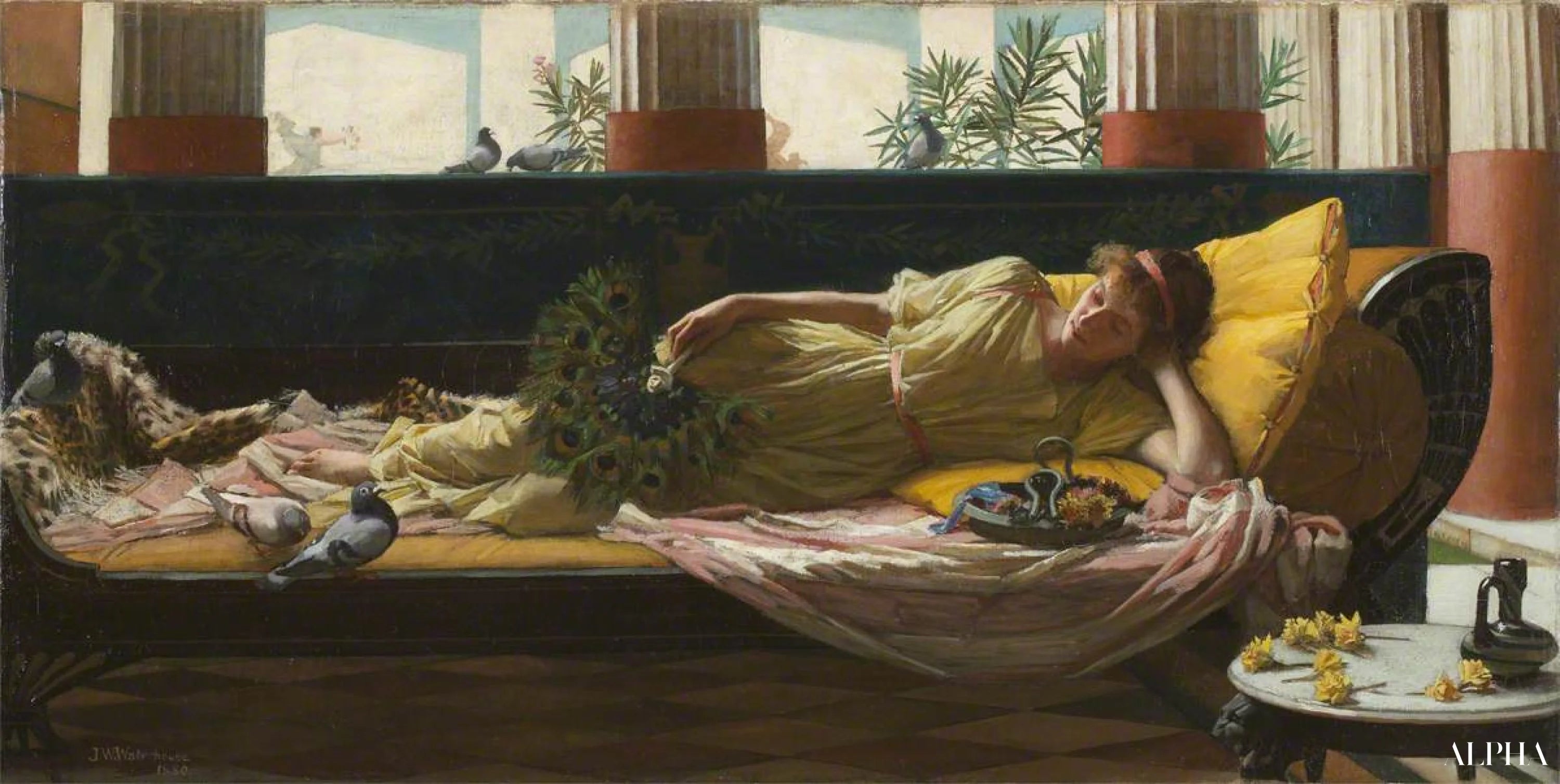Reproduction du tableau « Dolce Far Niente - John William Waterhouse » par Alpha Reproduction en peinture à l’huile
