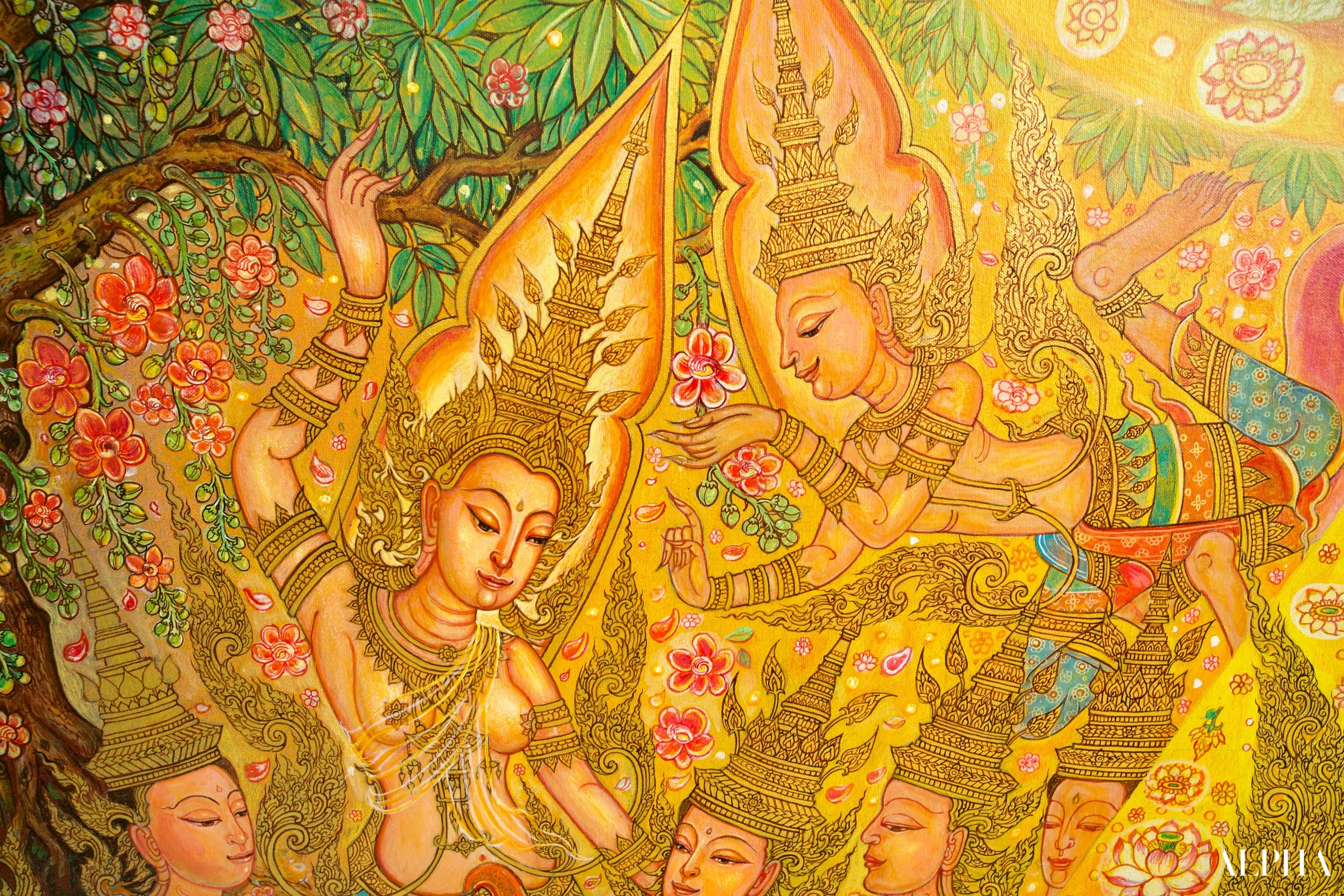 La Vie de Bouddha | 240 x 180 cm Reproductions de tableaux à la peinture à l’huile