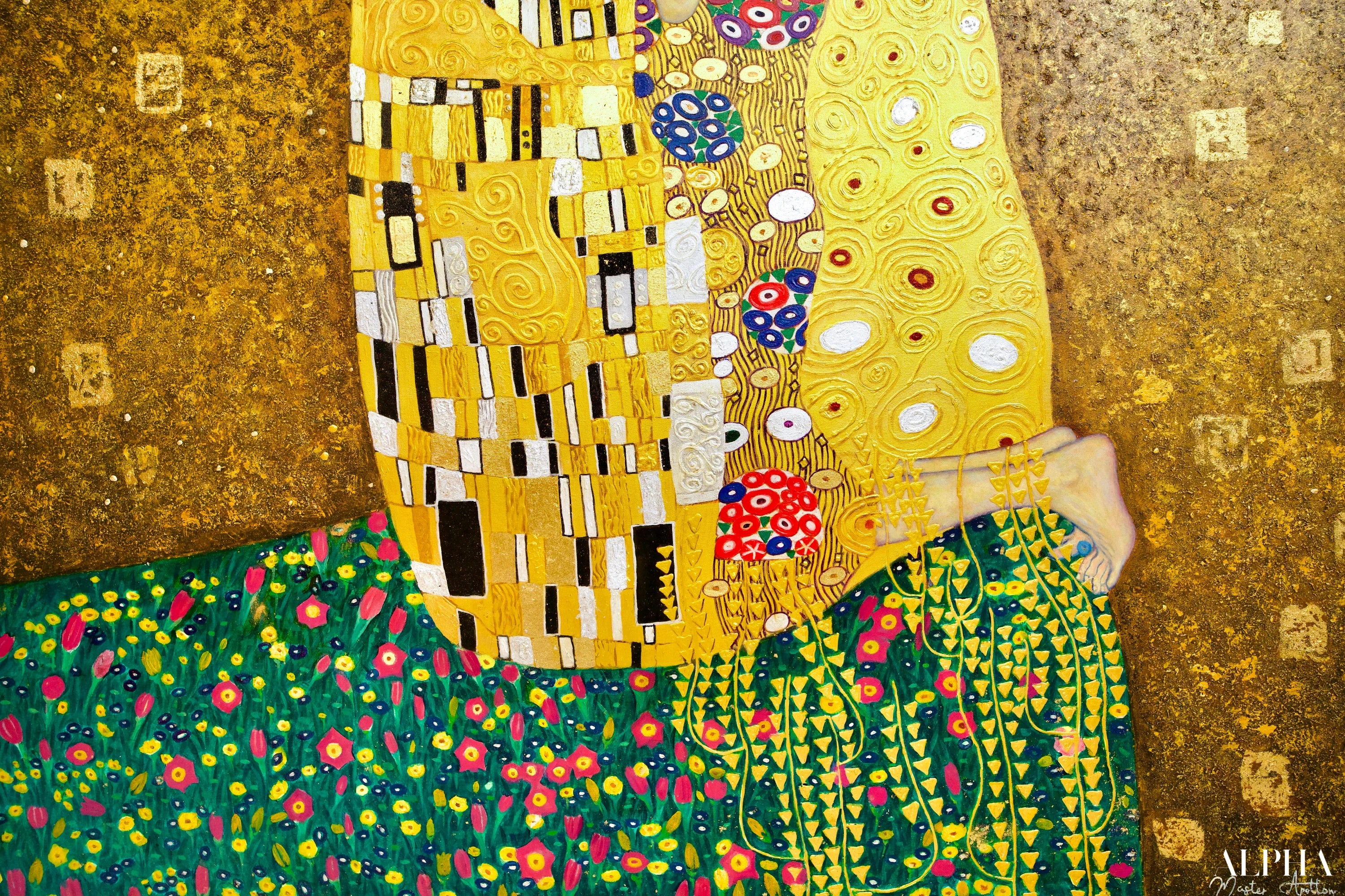 Le Baiser Réimaginé par Master Apollon | 200 x 200 cm Reproductions de tableaux à la peinture à l’huile