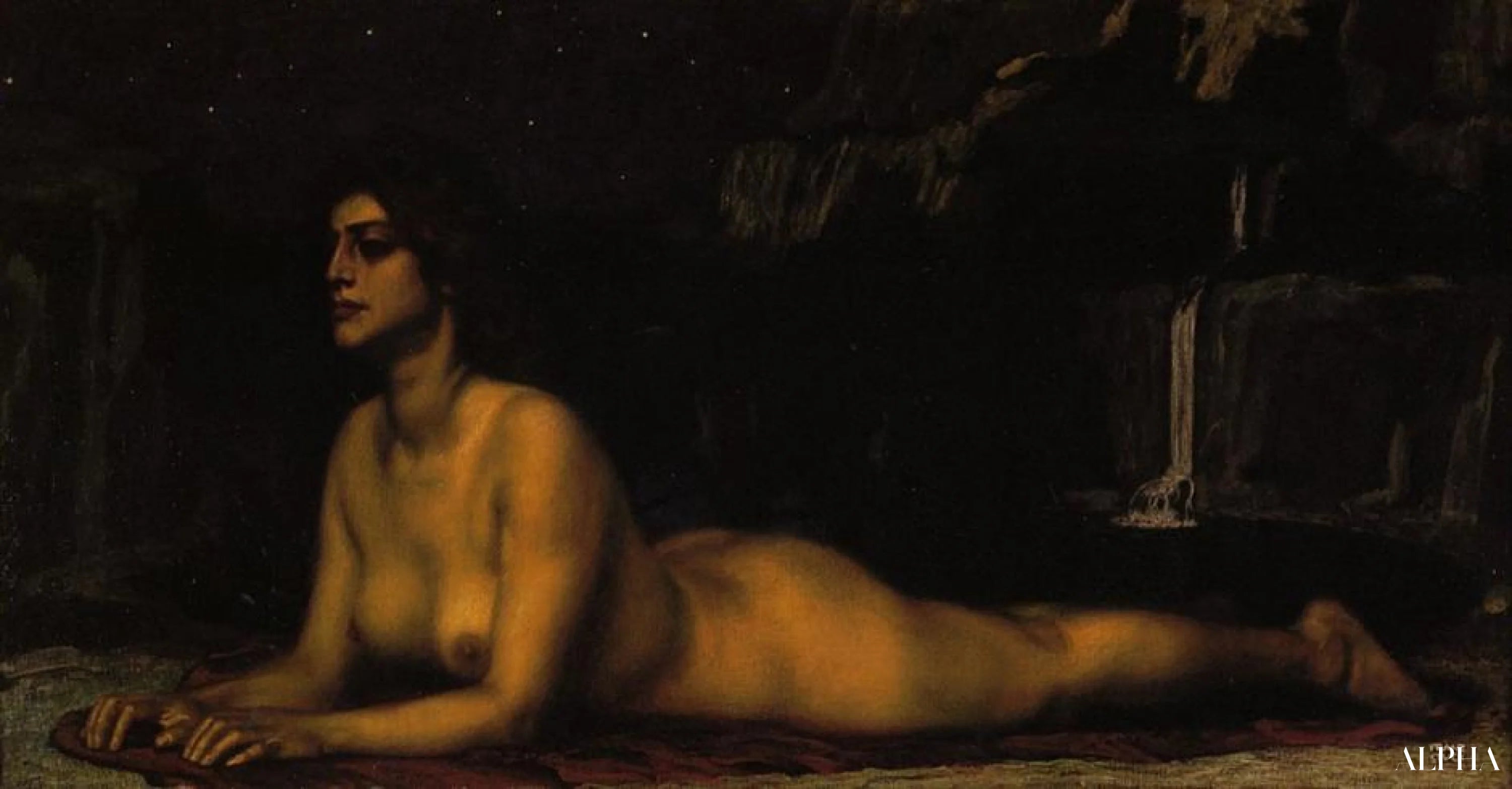 Reproduction du tableau « Le Sphinx - Franz von stuck » par Alpha Reproduction en peinture à l’huile