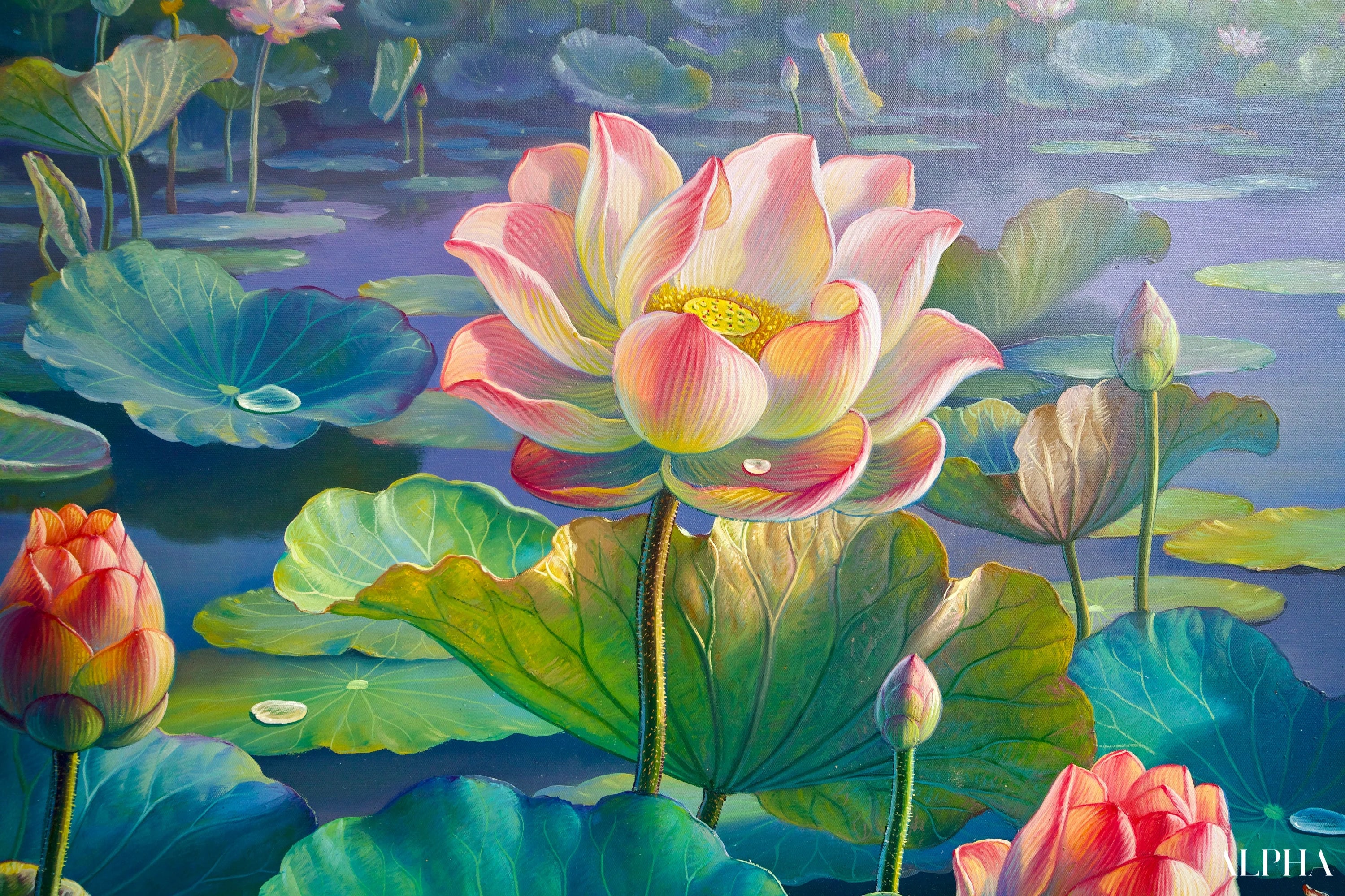 Les Nénuphars II | 160 x 100 cm Reproductions de tableaux à la peinture à l’huile