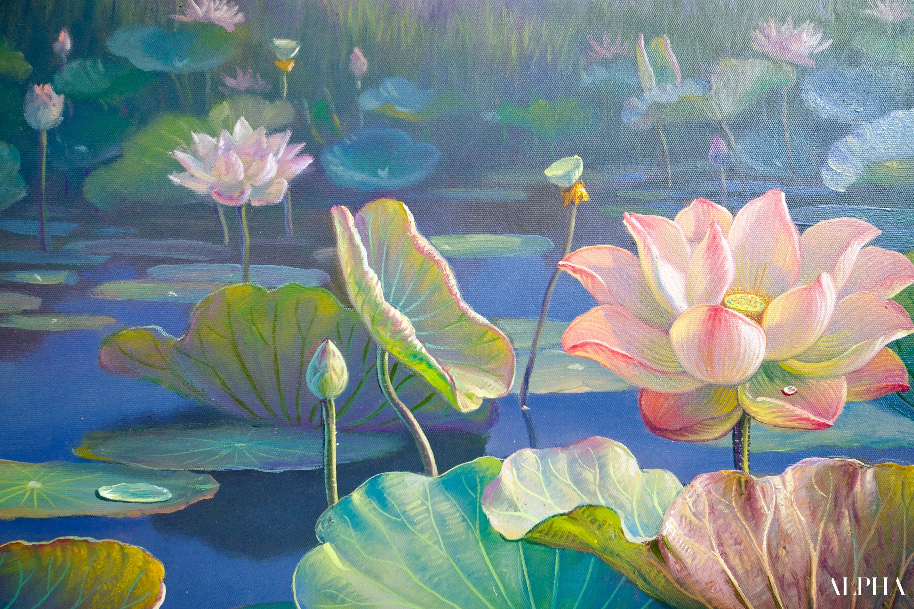 Les Nénuphars II | 160 x 100 cm Reproductions de tableaux à la peinture à l’huile