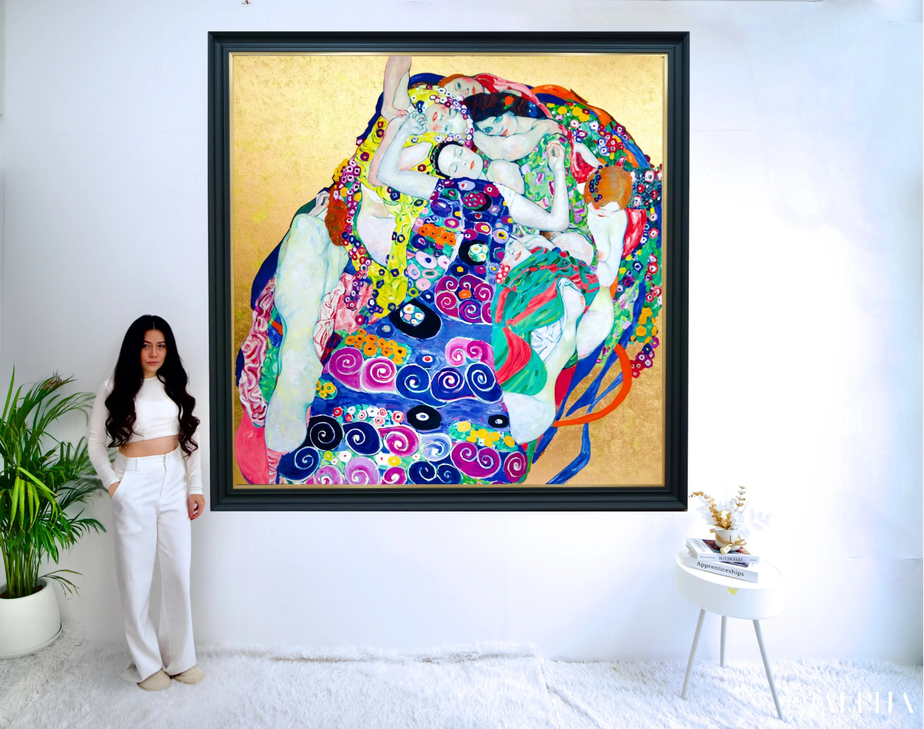 Les Vierges – Une Œuvre Réimaginée de Gustav Klimt par Master Apollon | 200 x 200 cm Reproductions de tableaux à la