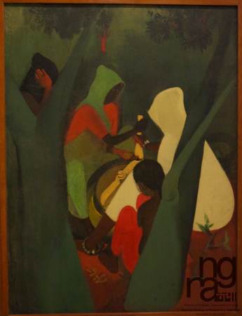 Les Broyeuses de curcuma, Amrita Sher-Gil, 1940, huile sur toile