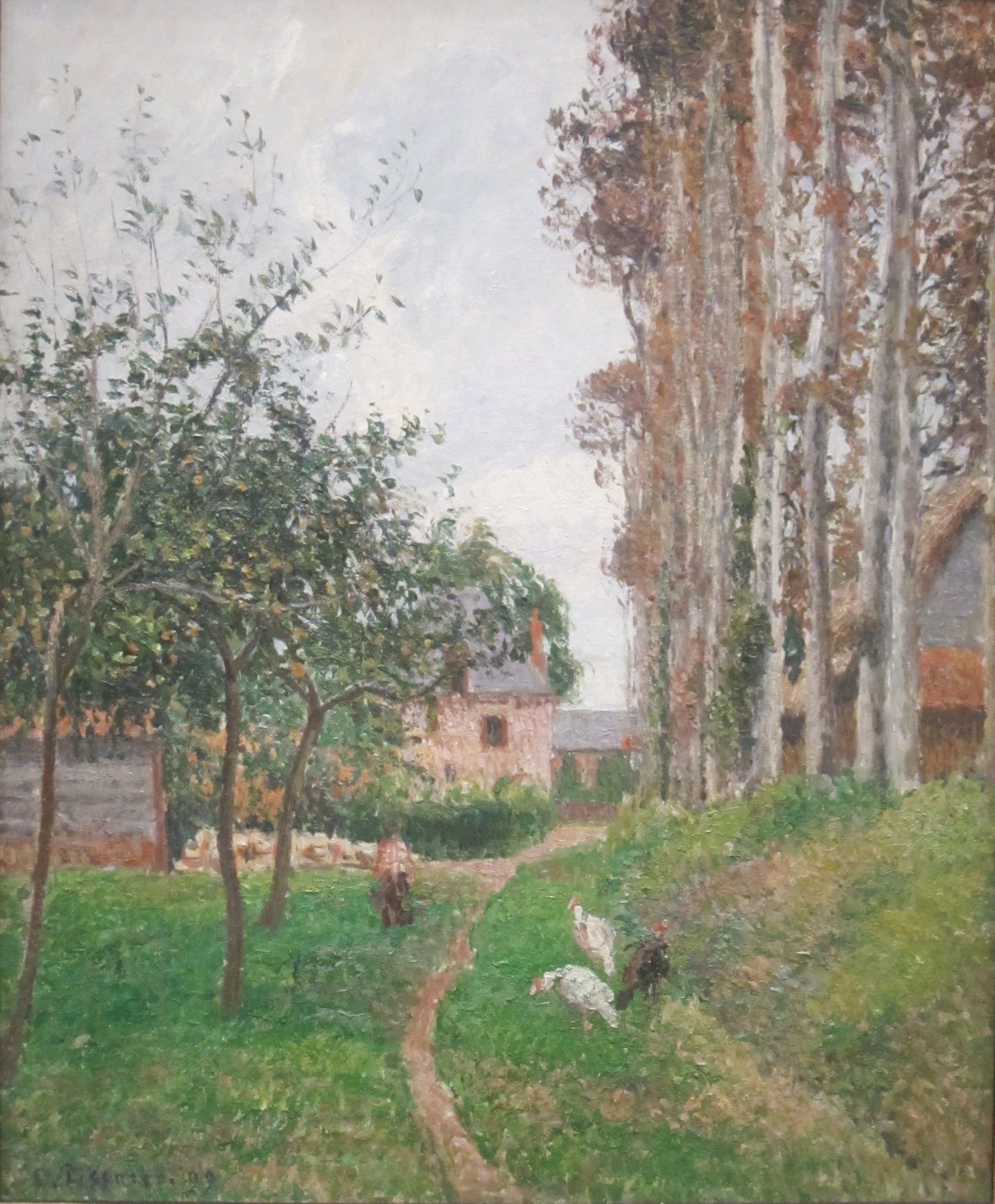 Reproduction du tableau « Le Verger du Manoir d'Ango avec les Poules, Varengeville - Camille Pissarro » par Alpha Reproduction en peinture à l’huile
