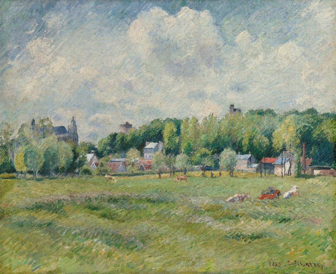 Reproduction du tableau « Prairies à Gisors - Camille Pissarro » par Alpha Reproduction en peinture à l’huile
