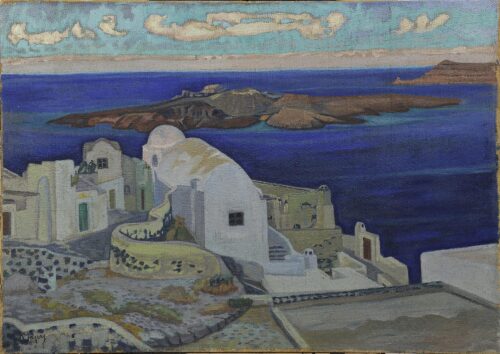 Santorin, Konstantinos Maleas, 1924 - 1928, Oil on canvas