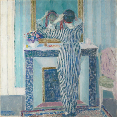 Intérieur bleu: Giverny (Le Ruban rouge) - Frederick Carl Frieseke - Alpha Reproduction