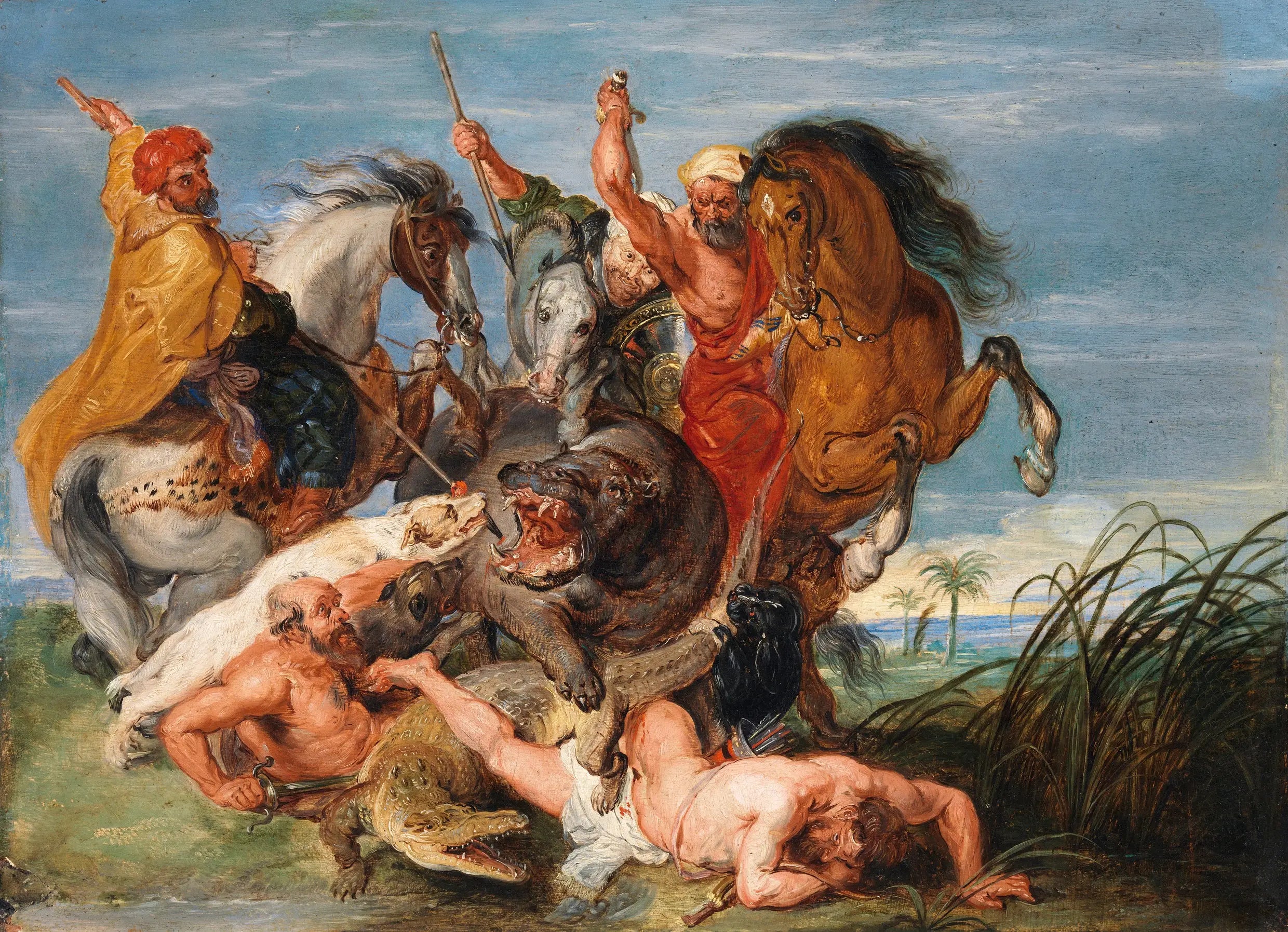 Une chasse à l’hippopotame et au crocodile - Peter Paul Rubens - Alpha Reproduction