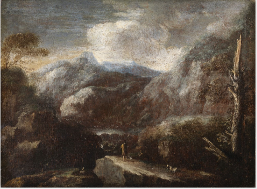 Un paysage de montagne - Salvator Rosa