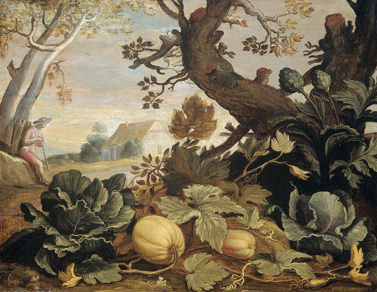 Paysage avec des fruits et légumes au premier plan - Abraham Bloemaert