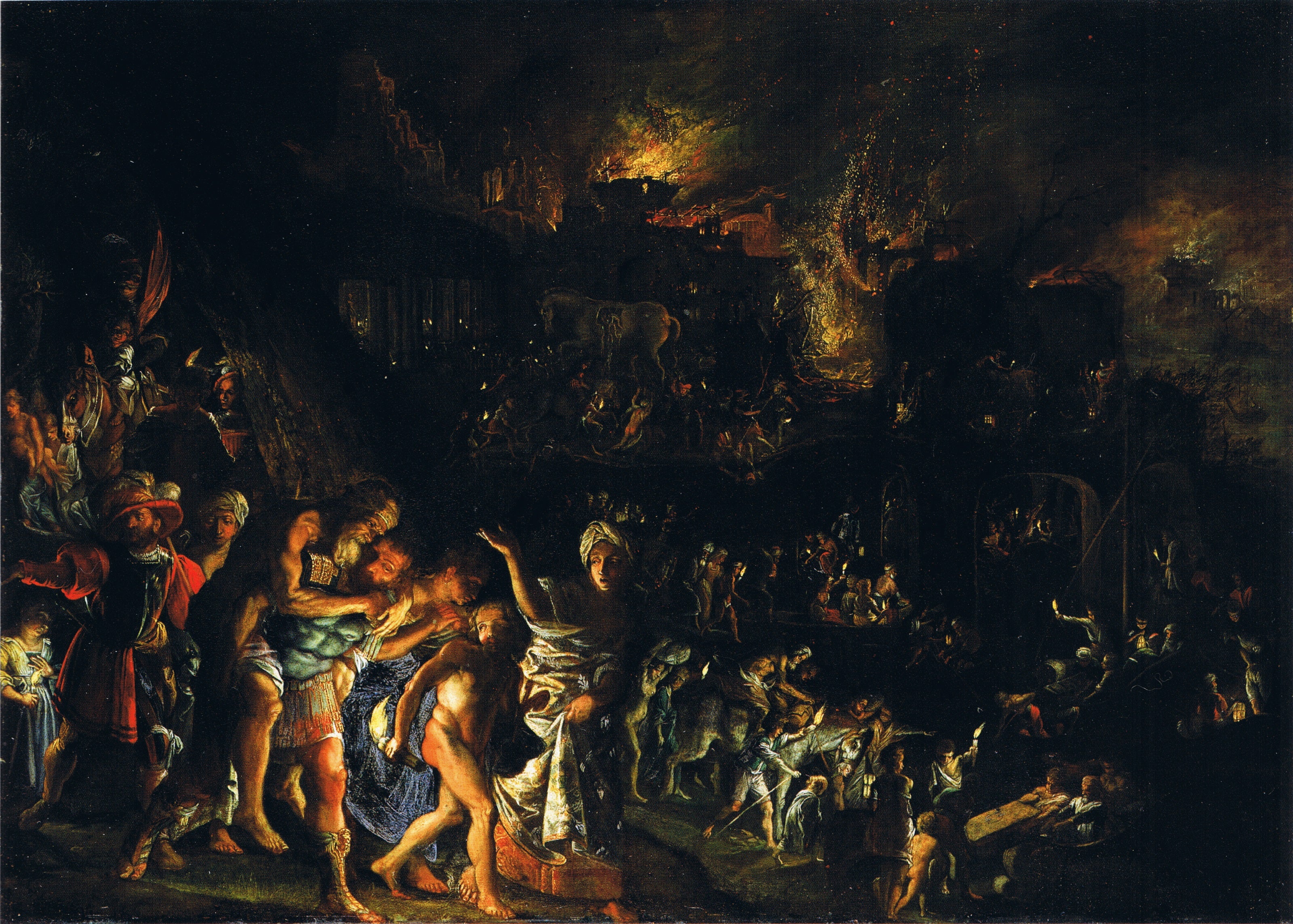 L'incendie de Troie - Adam Elsheimer