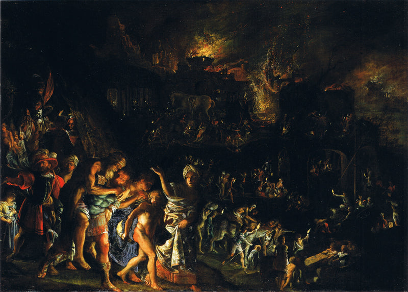 L'incendie de Troie - Adam Elsheimer