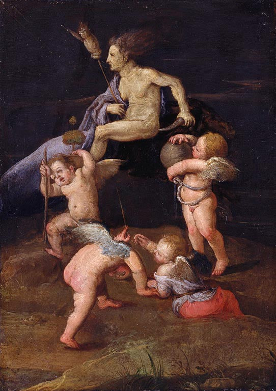 Sorcière chevauchant une chèvre à l'envers - Adam Elsheimer