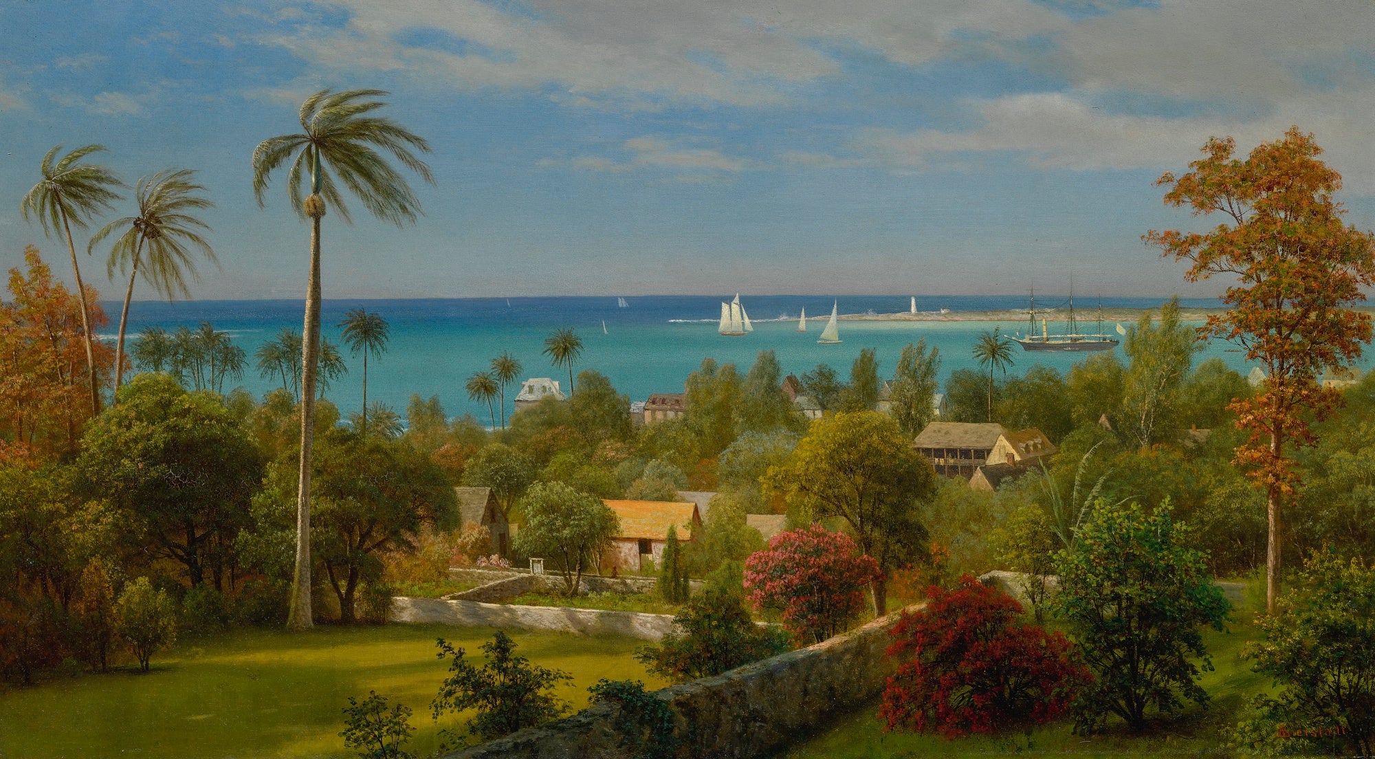 Vue de Nassau, aux Bahamas - Albert Bierstadt