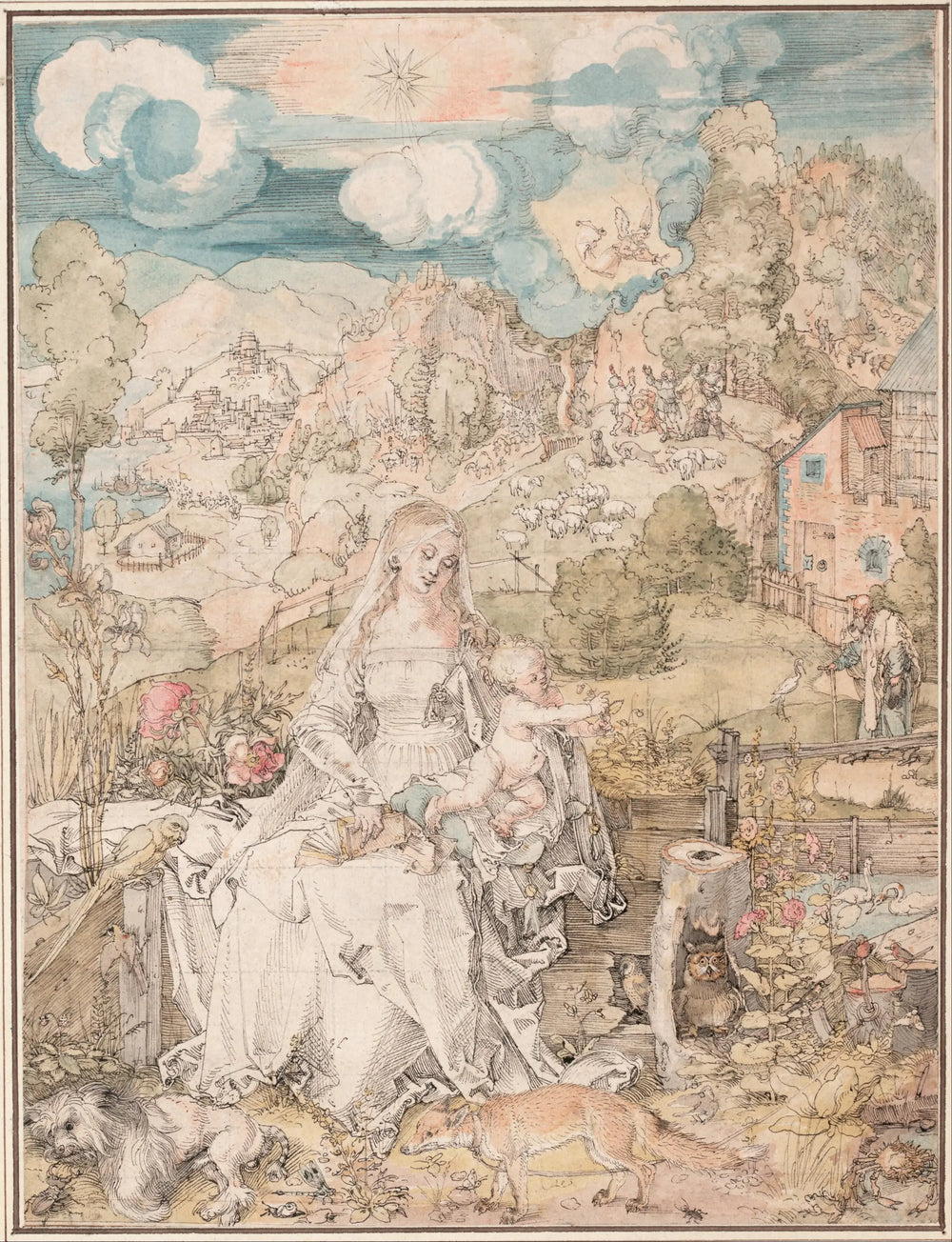 Marie parmi une multitude d’animaux - Albrecht Dürer - Alpha Reproduction