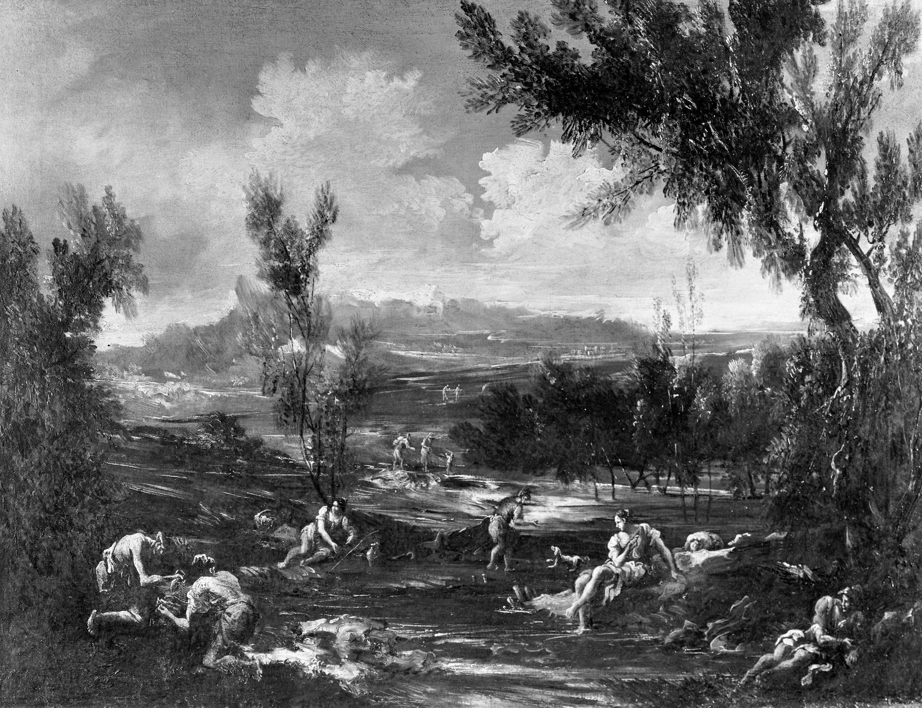 Paysage arcadien avec personnages - Alessandro Magnasco