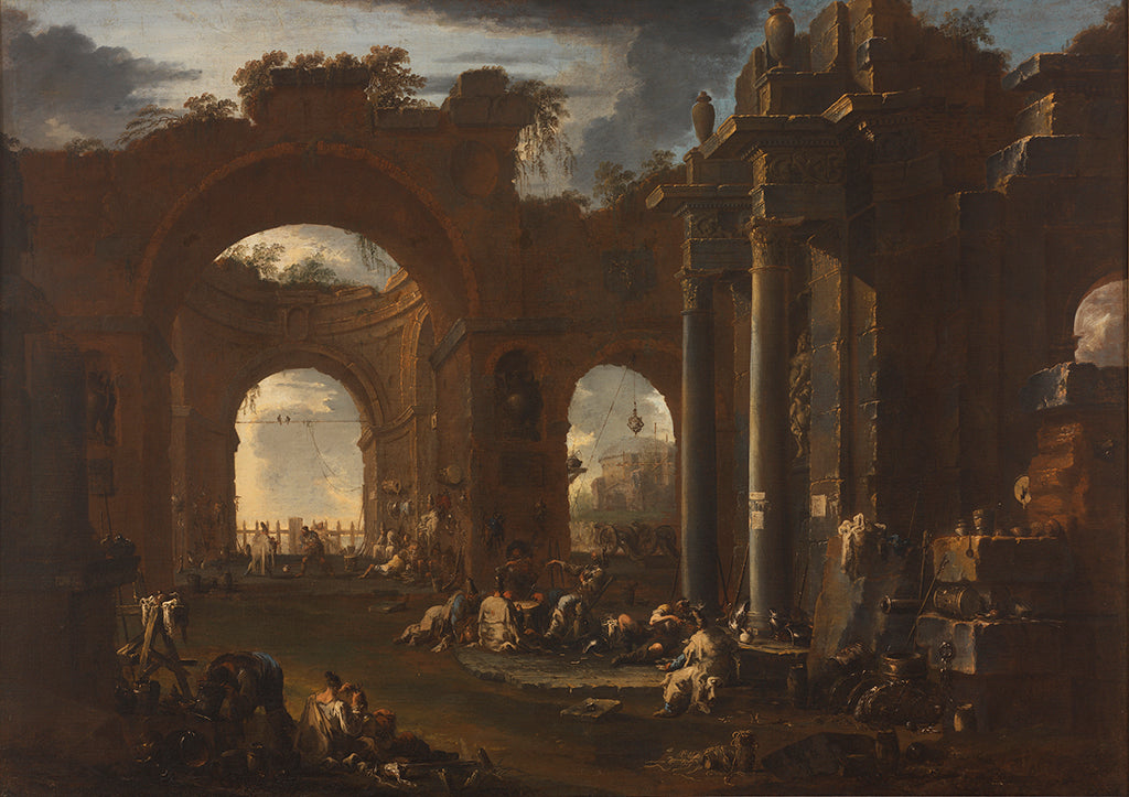 Arsenal dans une basilique en ruines - Alessandro Magnasco