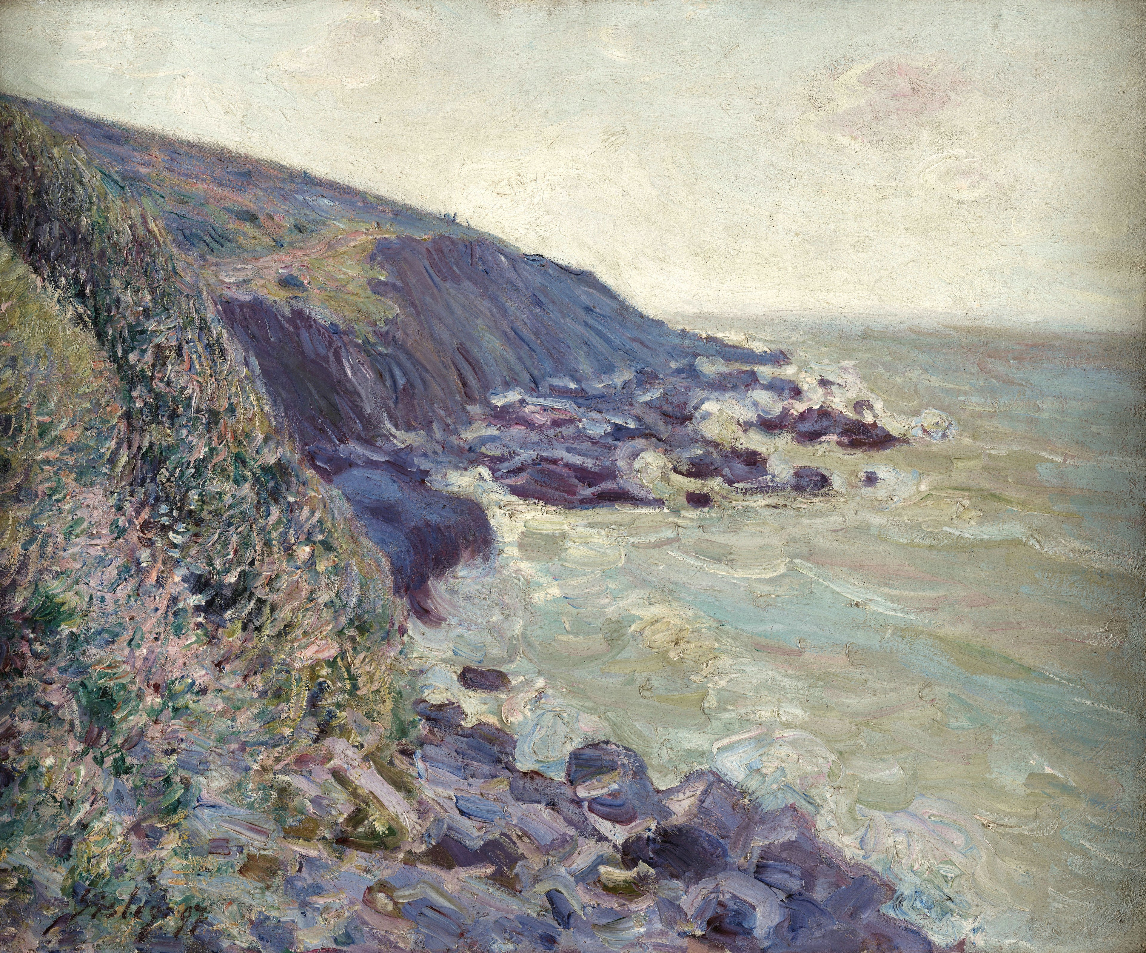 Reproduction du tableau « Coup de vent du sud-ouest sur la baie de Langland, effet du matin - Alfred Sisley » par Alpha Reproduction en peinture à l’huile