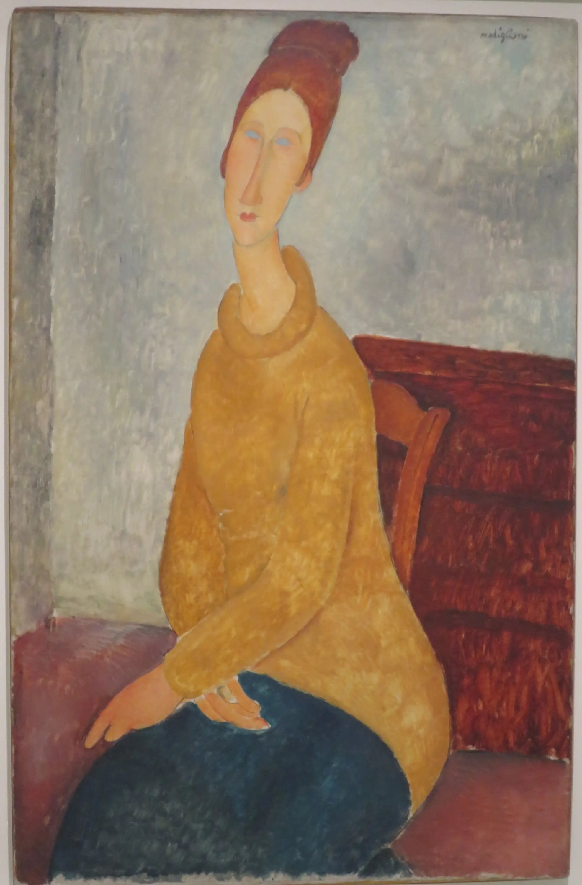 Reproduction du tableau « Le Pull jaune - Amedeo Modigliani » par Alpha Reproduction en peinture à l’huile