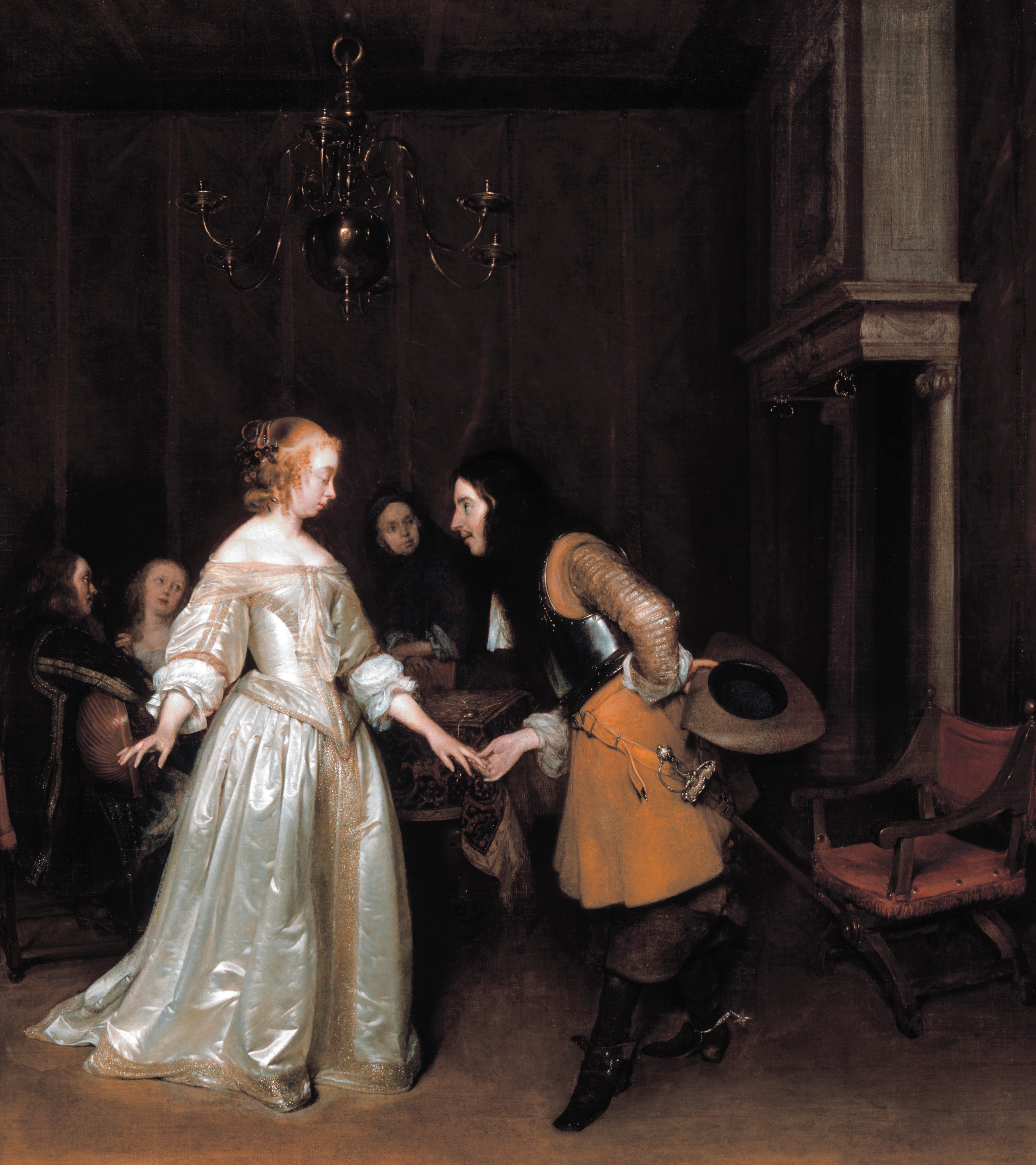 Un officier s'incline devant une courtisane - Gerard ter Borch