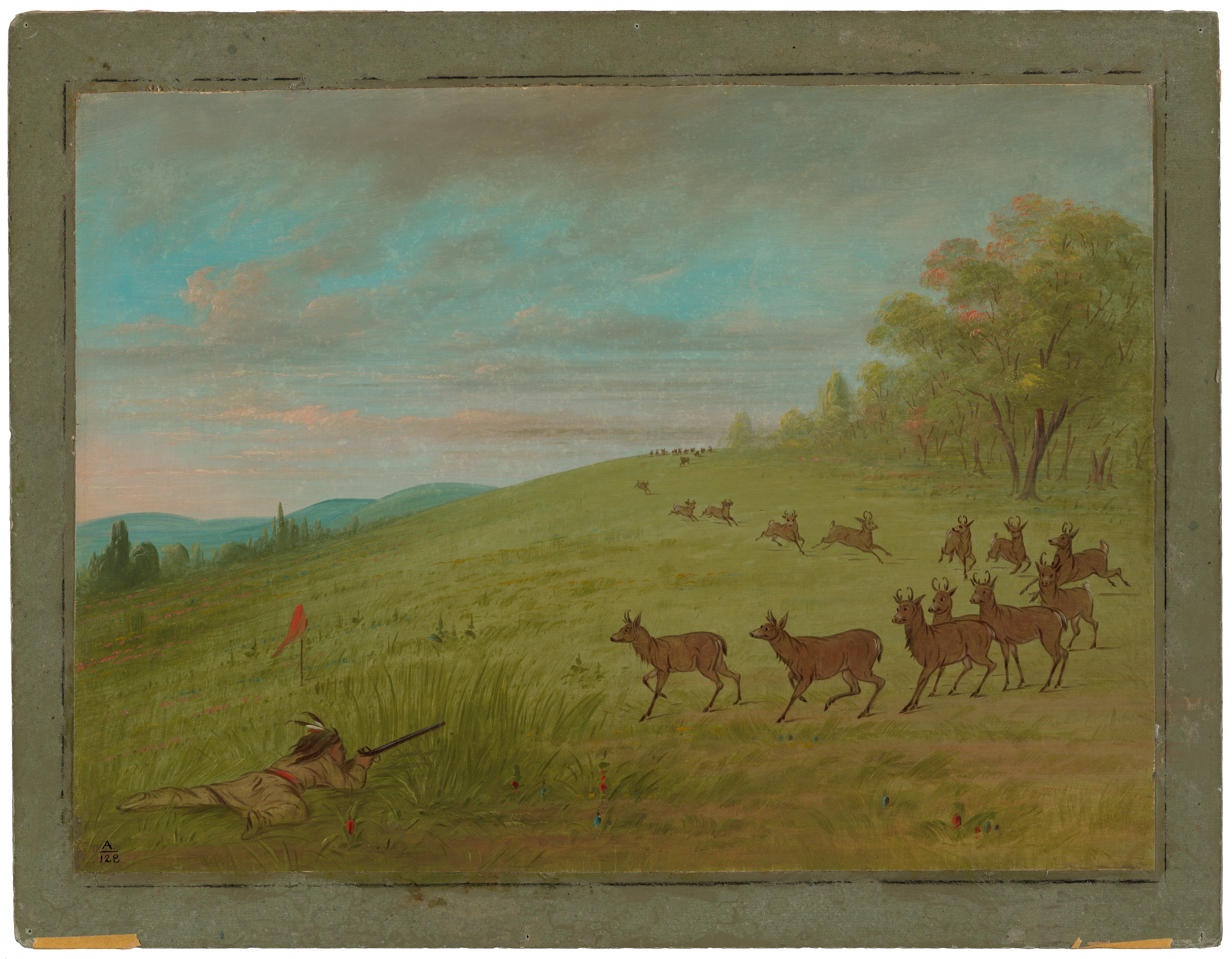 Chasse aux antilopes - Assinneboine - George Catlin