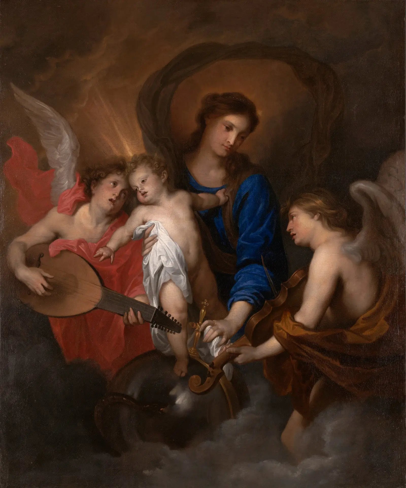Vierge à l’Enfant avec un ange musicien - Antoine van Dyck - Alpha Reproduction