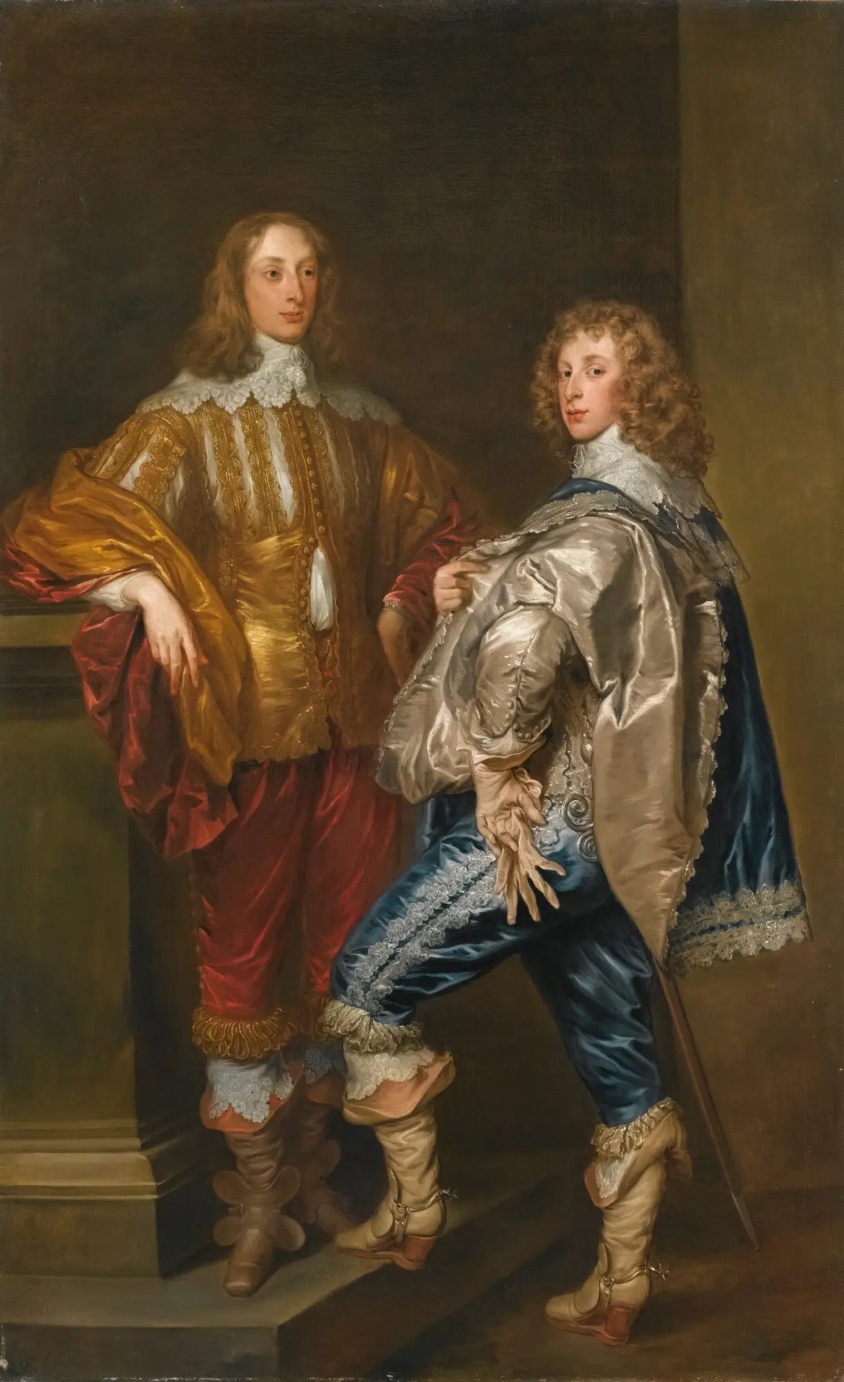 Double portrait de Lord John Stewart (1621-1644) et Lord Bernard Stewart futur comte de Lichfield (1623-1645) - Antoine