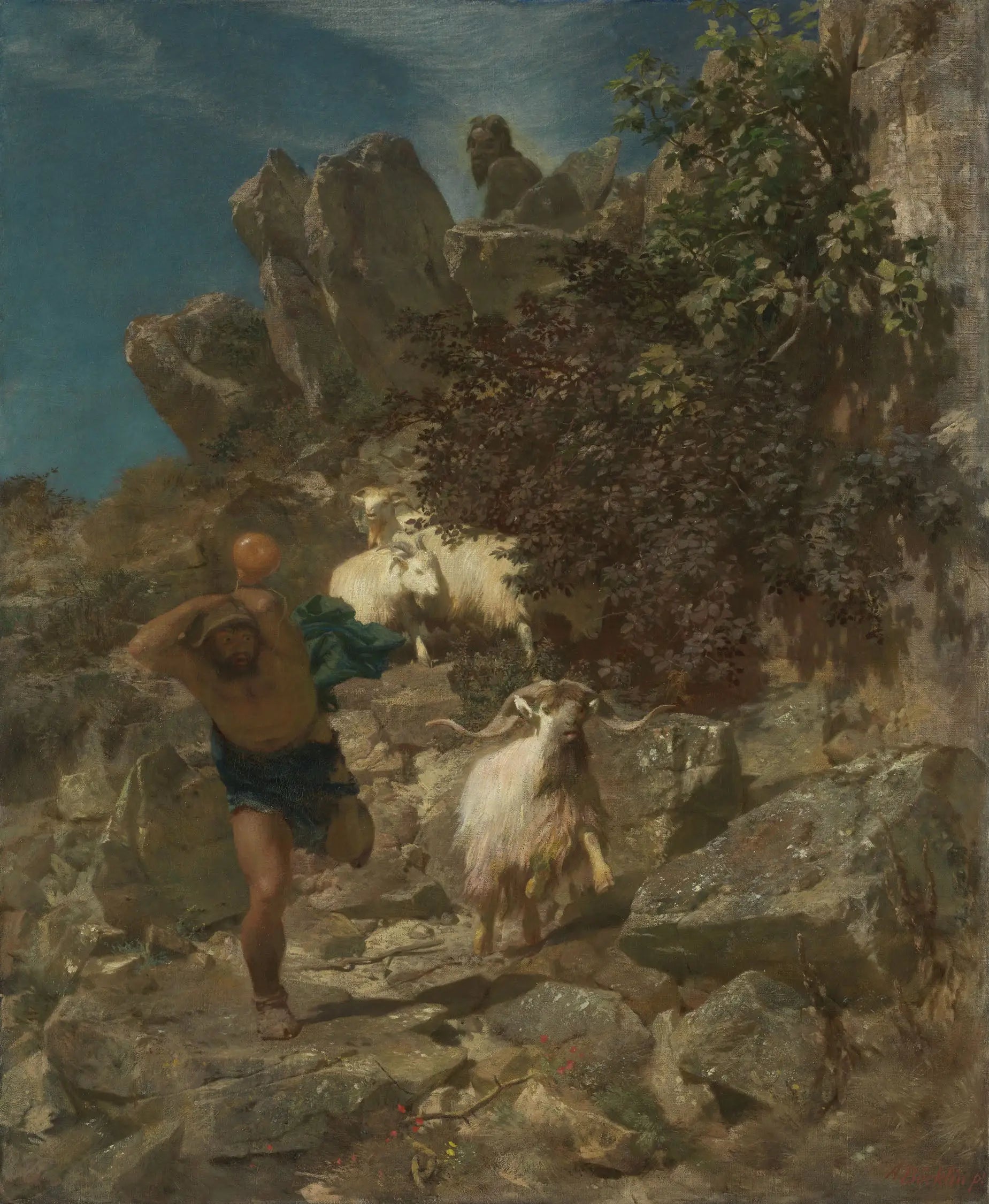 Pan terrifie un berger - Arnold Böcklin - Alpha Reproduction