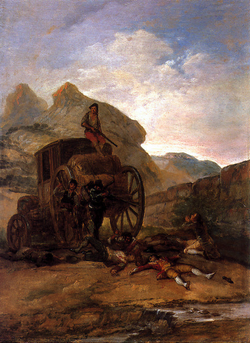Reproduction du tableau « Asalto de ladrones - Francisco de Goya » par Alpha Reproduction en peinture à l’huile