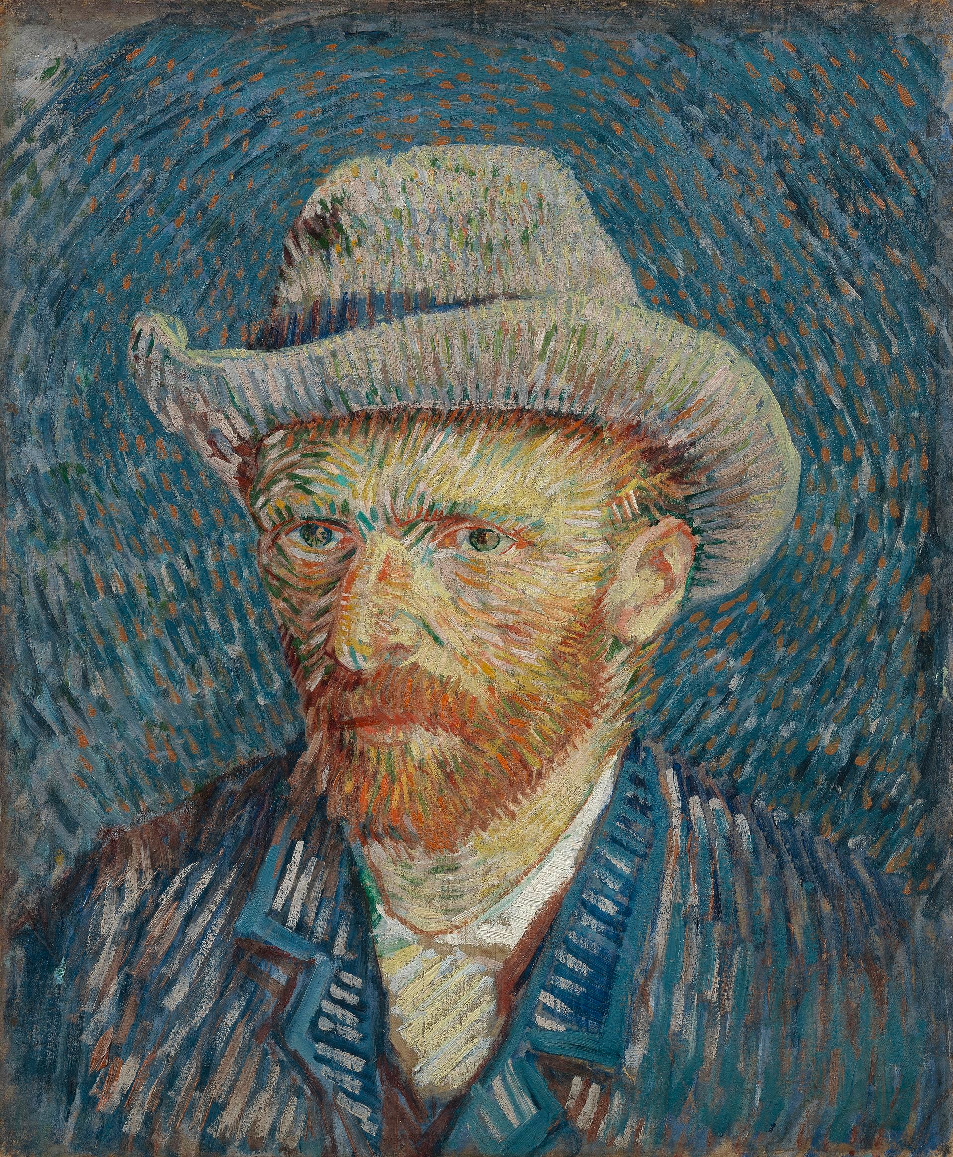 Reproduction du tableau « Autoportrait au chapeau de feutre - Vincent van Gogh » par Alpha Reproduction en peinture à l’huile