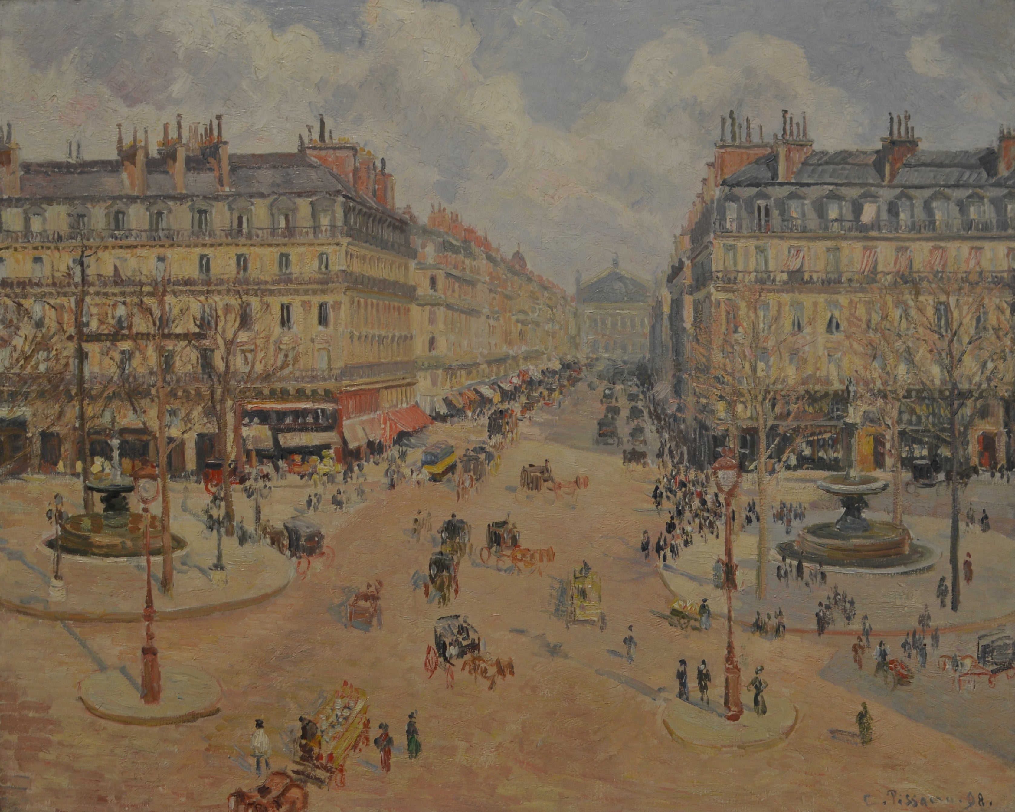 Reproduction du tableau « Avenue de l'Opéra, le soleil du matin - Camille Pissarro » par Alpha Reproduction en peinture à l’huile