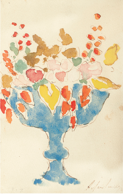 FLEURS DANS UN VASE BLEU - Alexej von Jawlensky