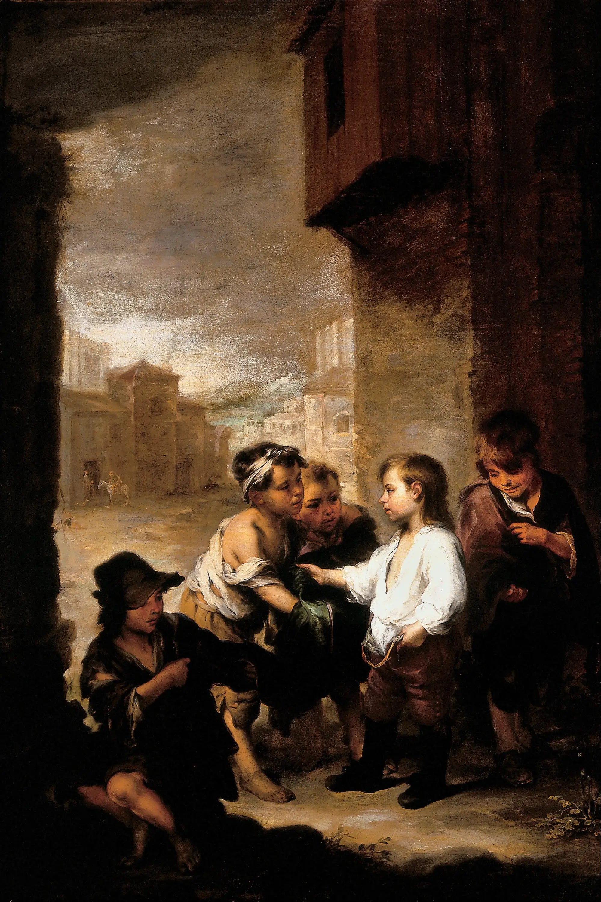 Saint Thomas de Villanueva partageant ses vêtements entre des garçons mendiants - Bartolomé Esteban Murillo - Alpha
