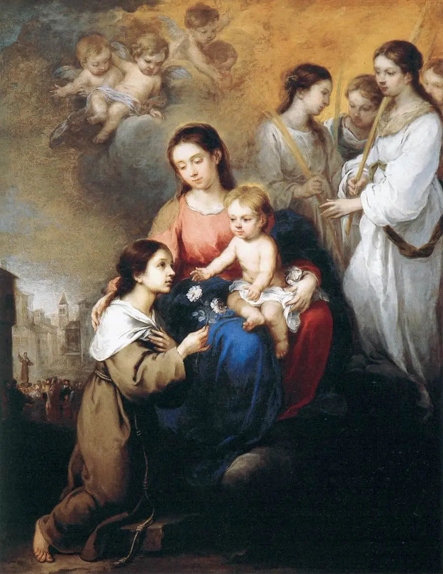 Vierge à l’Enfant avec Sainte Rose de Viterbe - Bartolomé Esteban Murillo - Alpha Reproduction