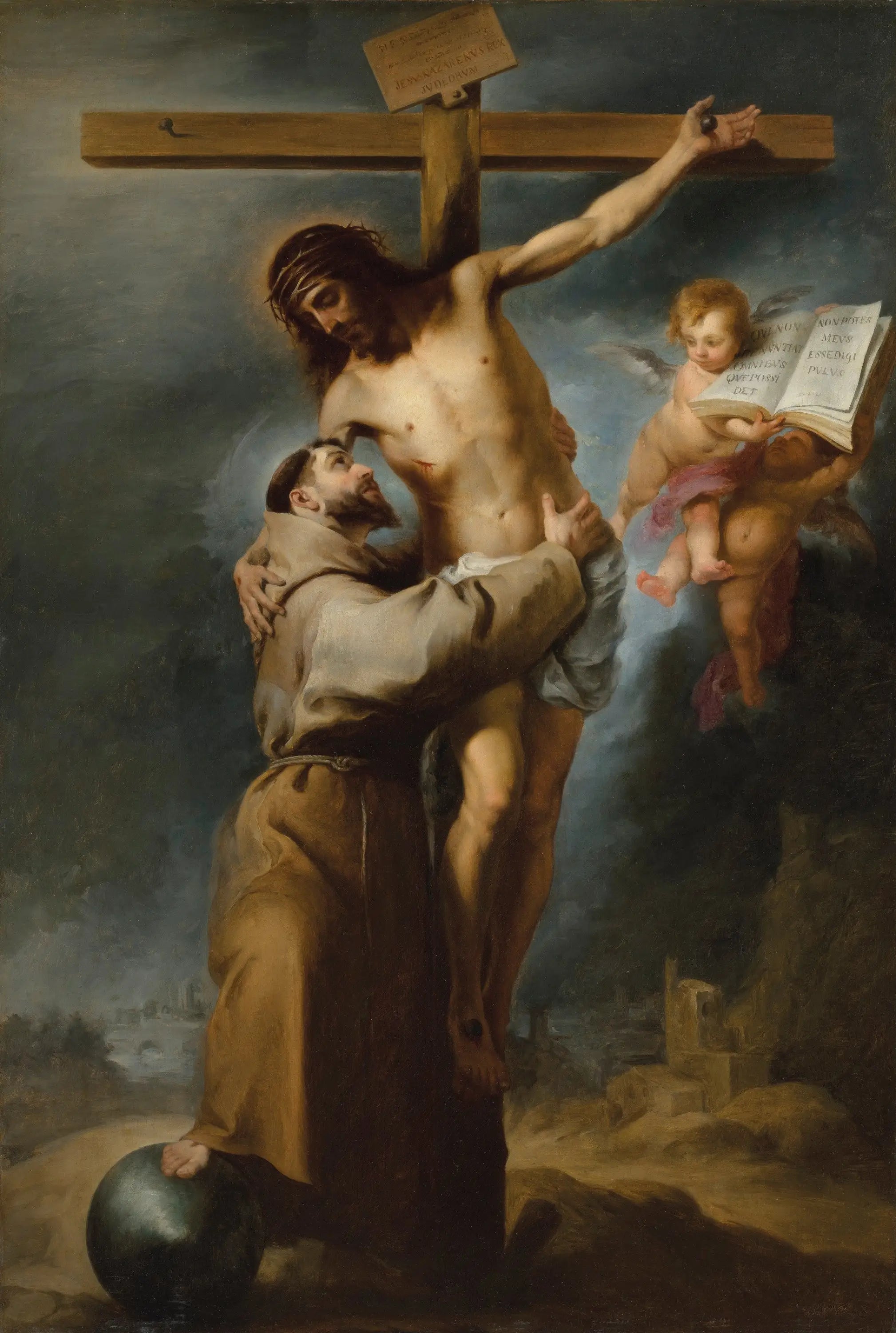 Saint François d’Assise embrassant le Christ crucifié - Bartolomé Esteban Murillo - Alpha Reproduction
