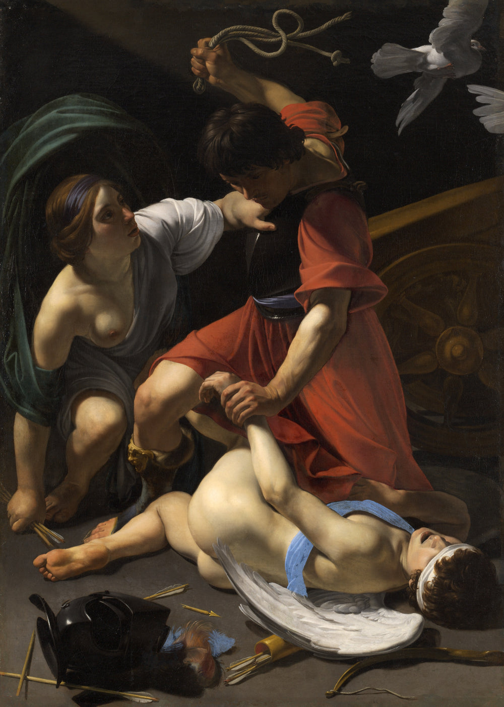 Cupidon châtié - Bartolomeo Manfredi image 1 reproduction artisanale de tableau