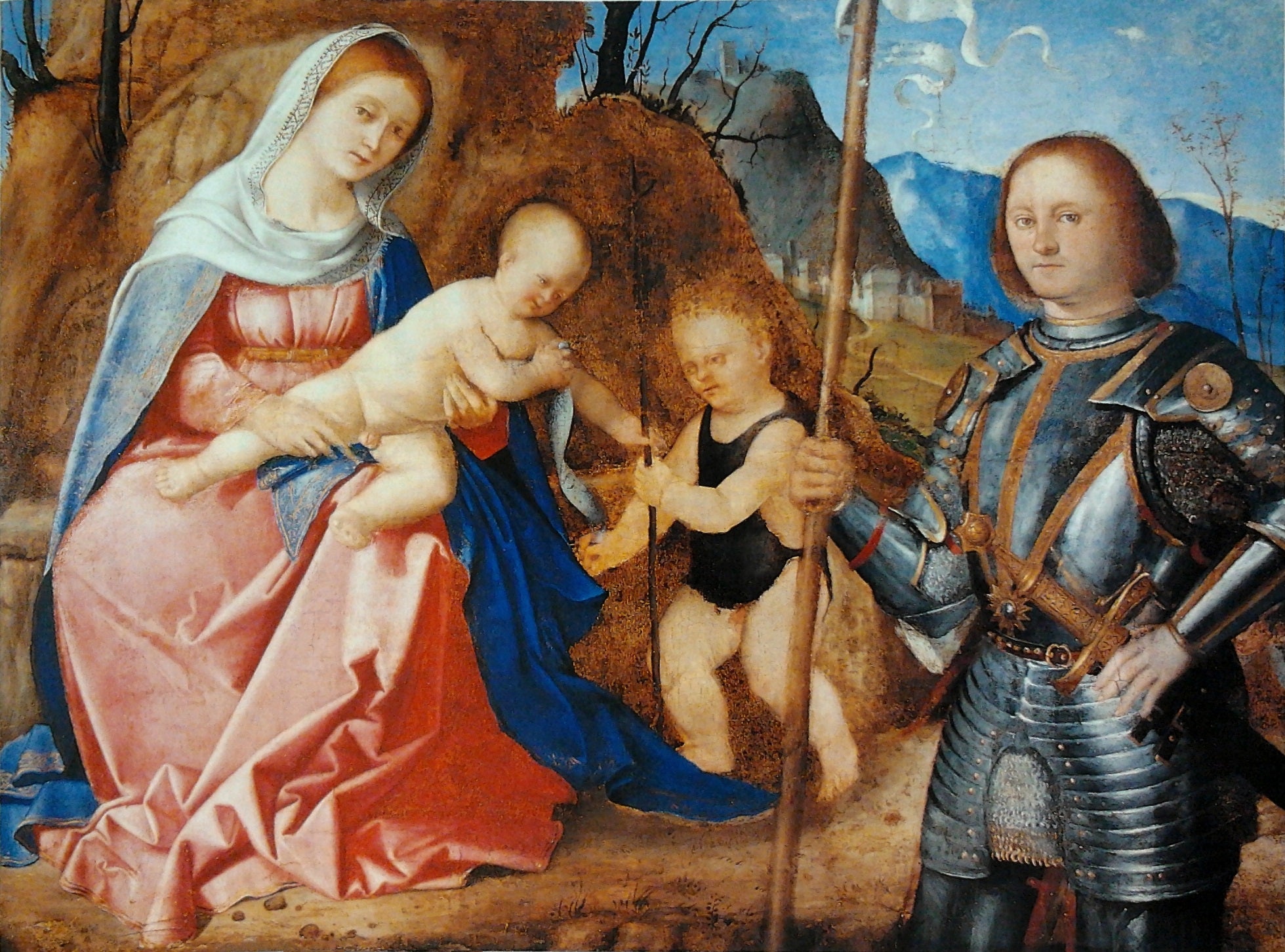 Vierge et l'Enfant avec saint Jean-Baptiste et saint Libéralis. - Marco Basaiti