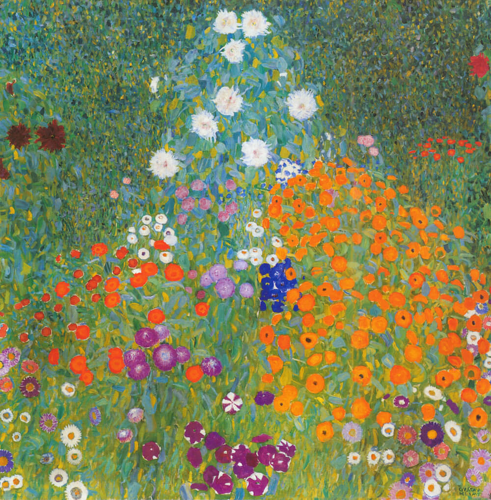 🌸🎨 גן הקוטג' – גוסטב קלימט (בערך 1907)