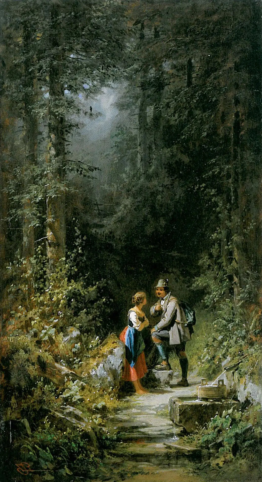 Rencontre dans la forêt - Carl Spitzweg - Alpha Reproduction
